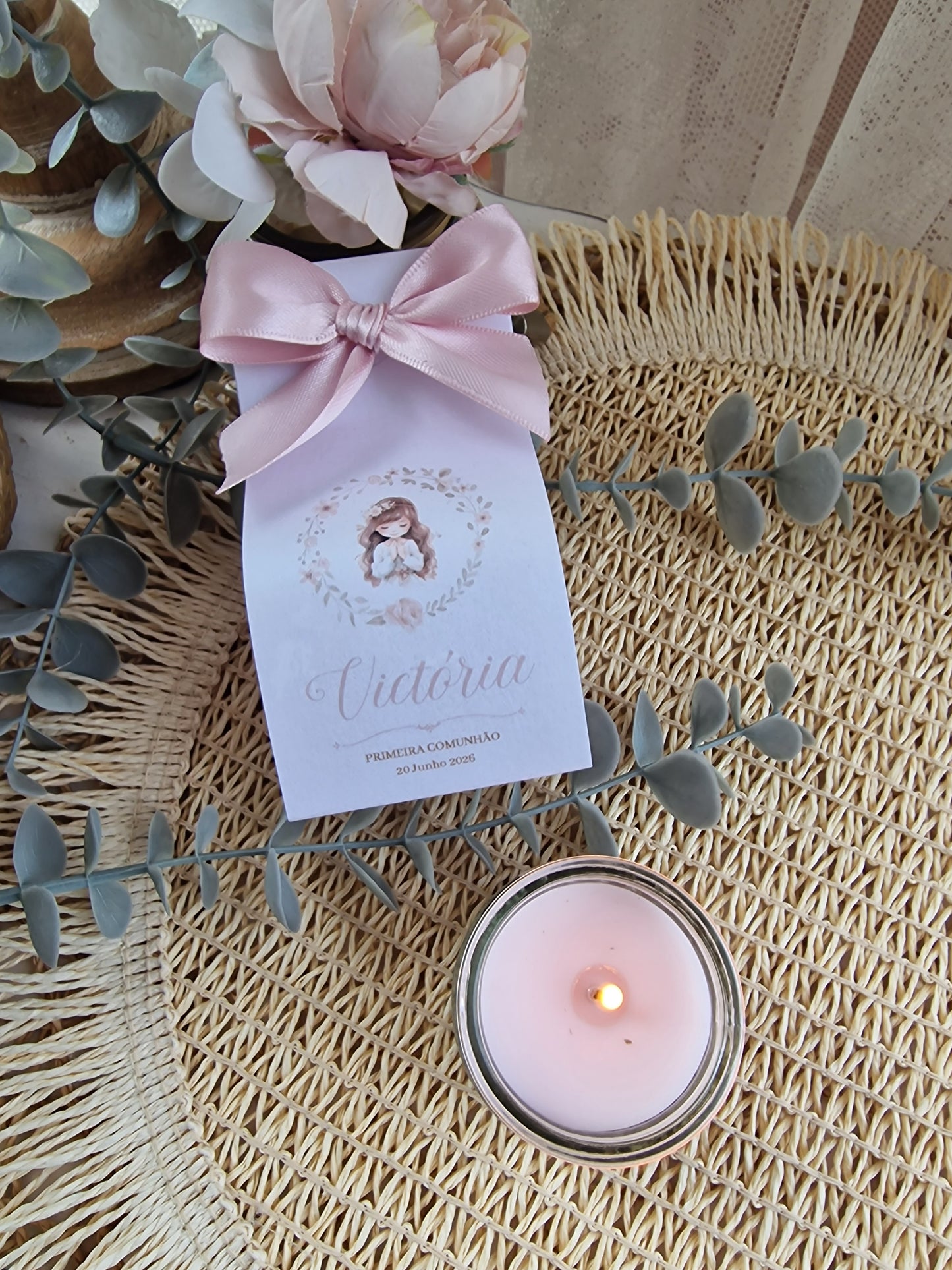 Velinha perfumada comunhão da Victória