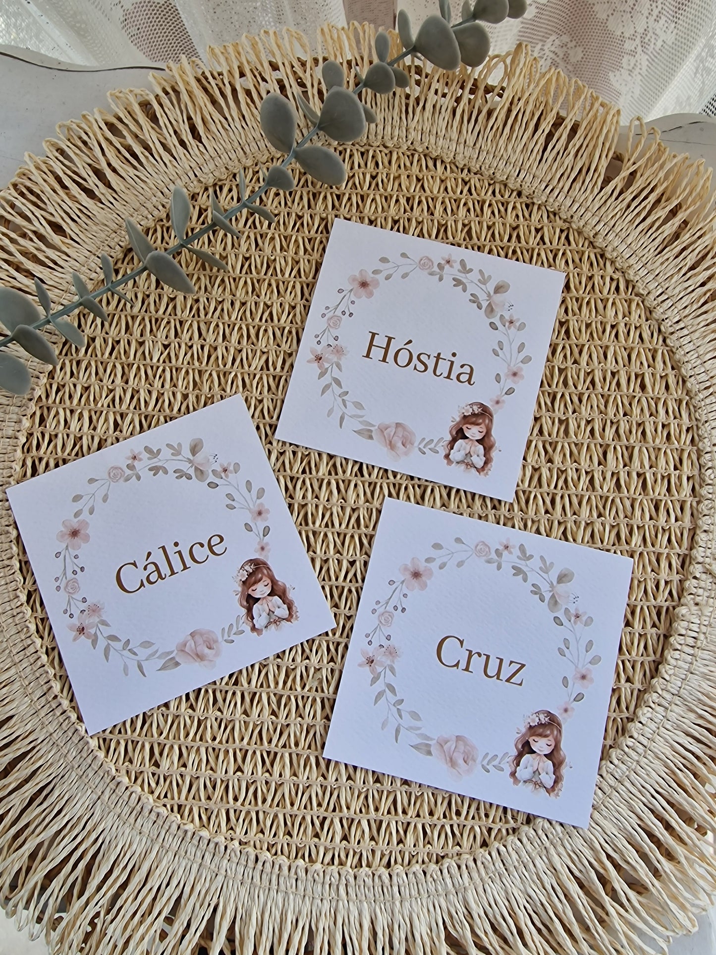Marcadores de mesa Menina Comunhão