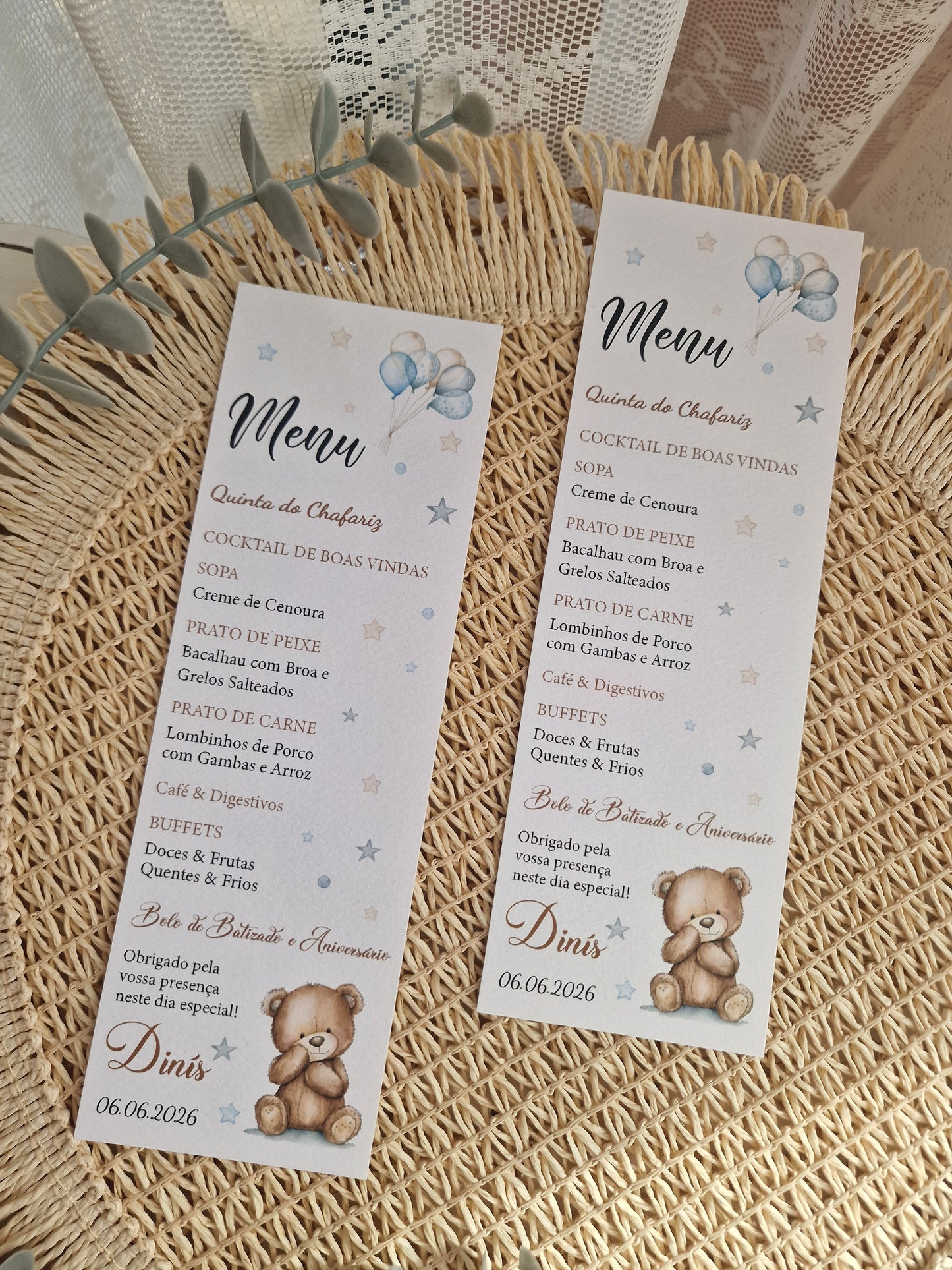 Green Safari Baptism Menu