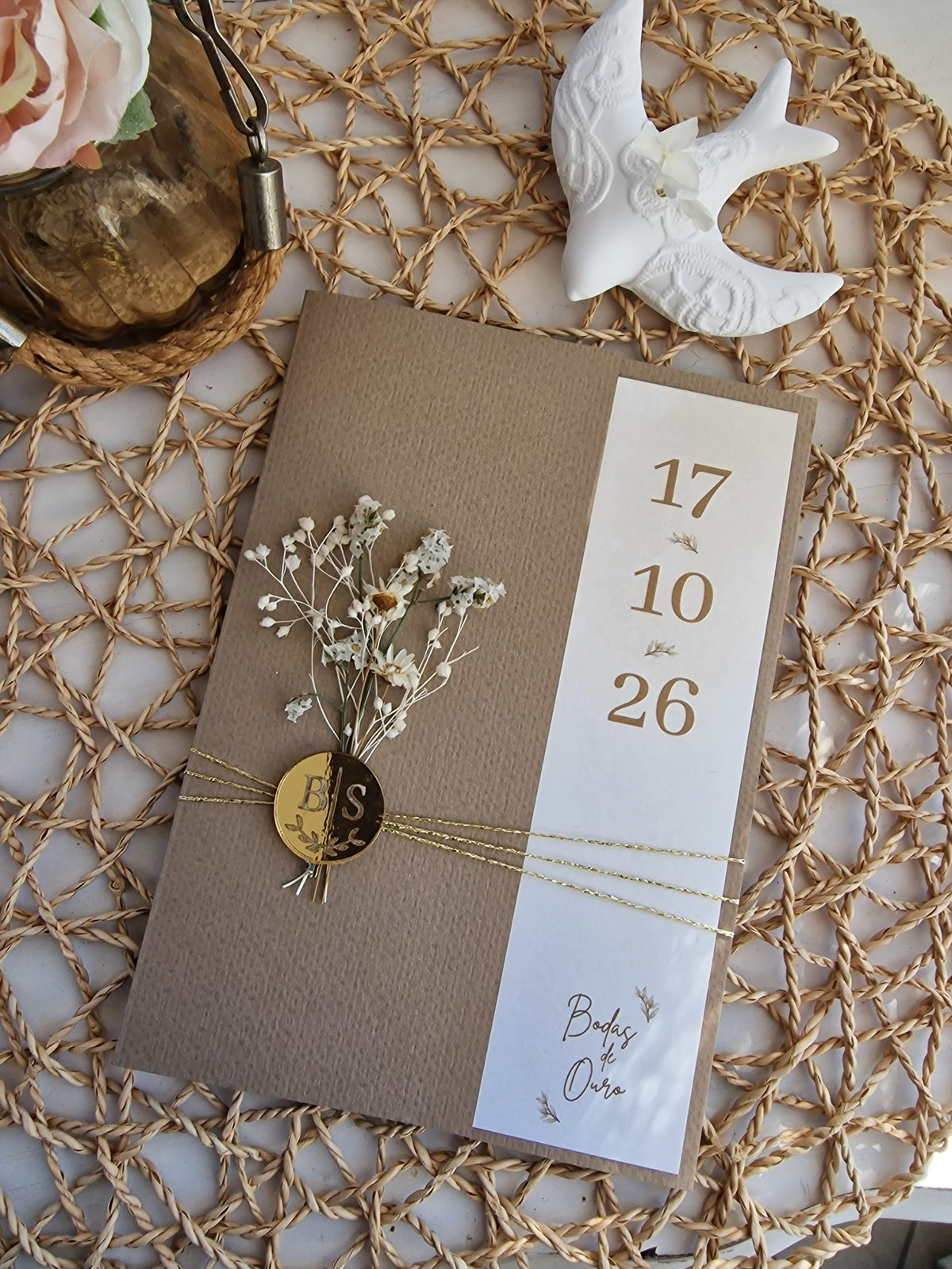 Convite tom Bege "Bodas de Ouro"