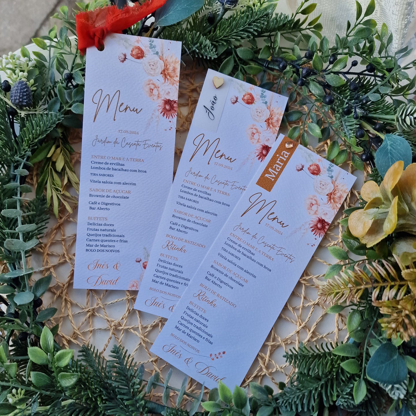 Convite terracota Inês & David