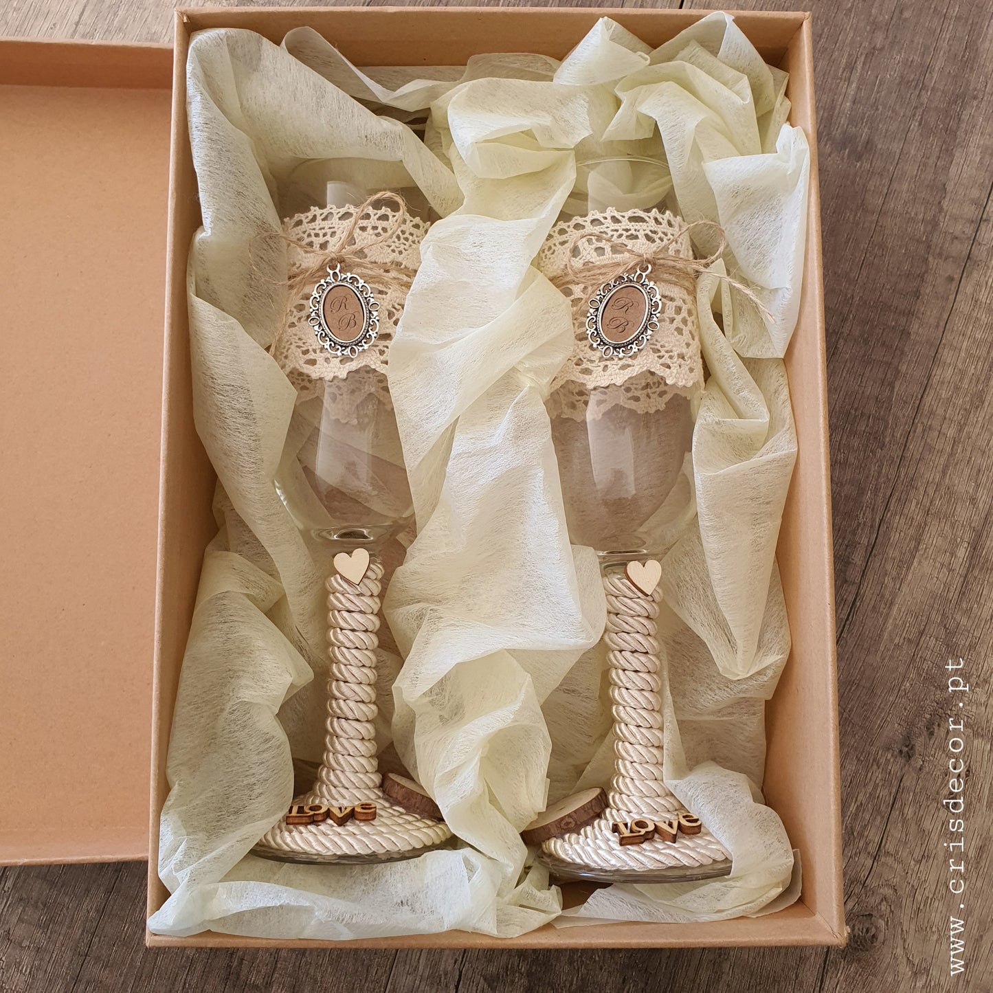 Honor flutes in decorated box