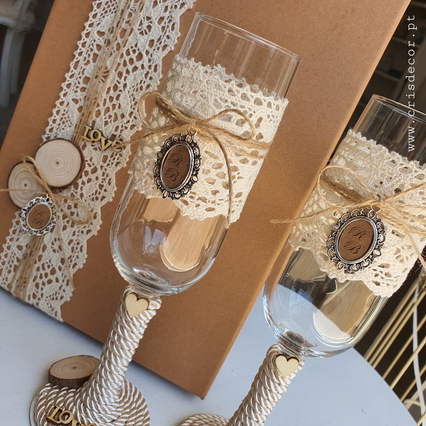 Honor flutes in decorated box