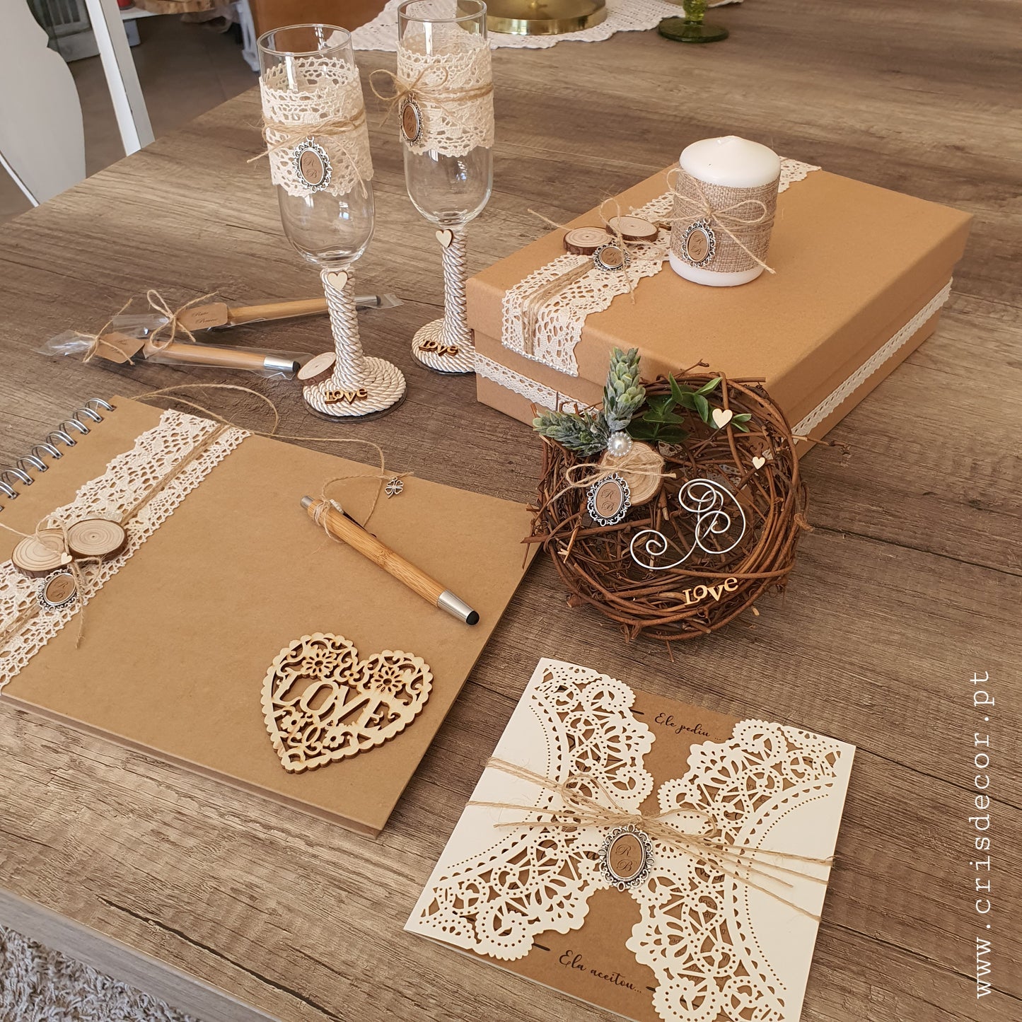 Honor flutes in decorated box