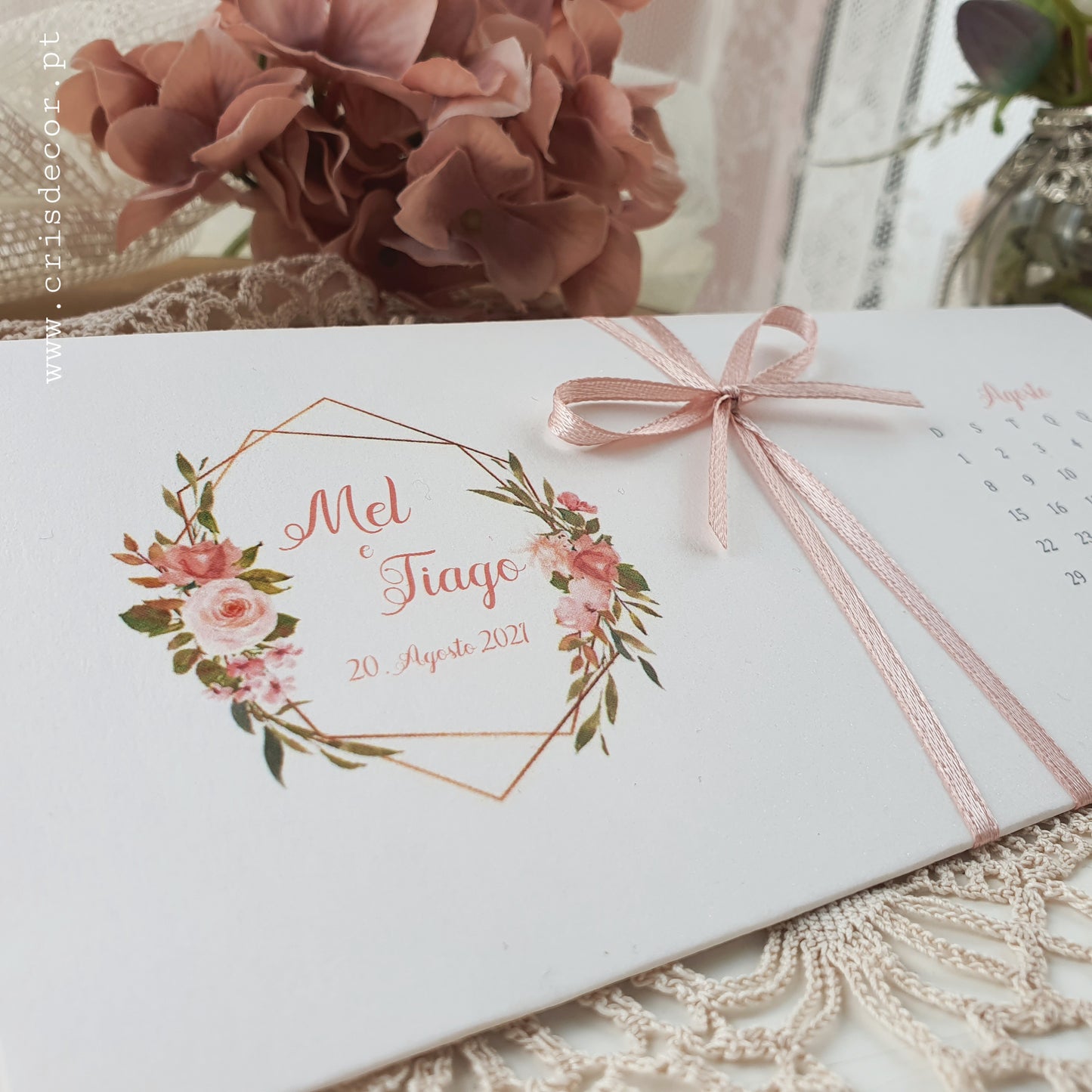 Convite de casamento flores da mel