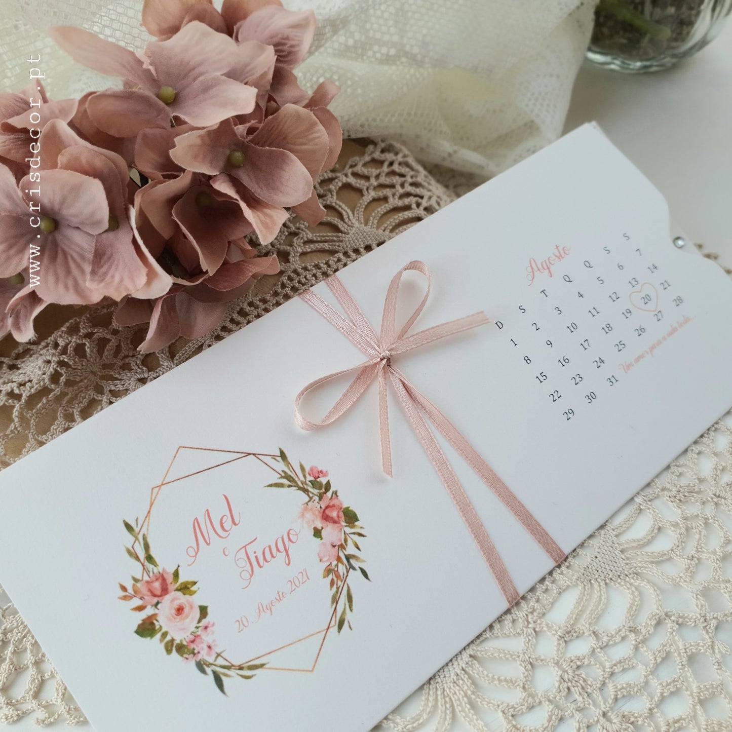 Convite de casamento flores da mel