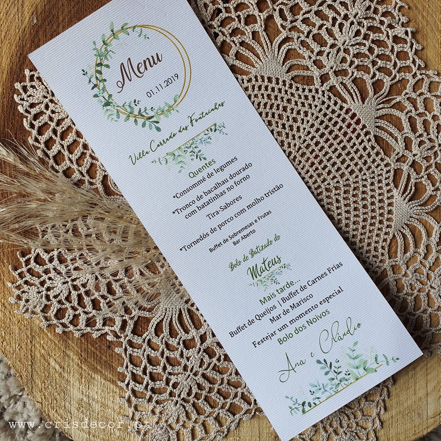 Menu eucalyptus et or