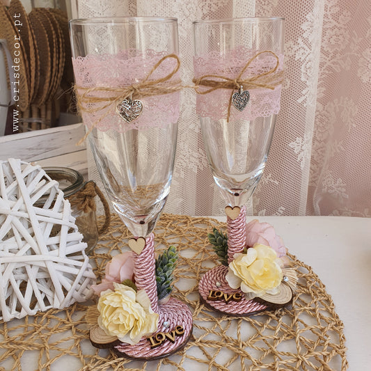 Flûtes d’honneur Blush Vintage