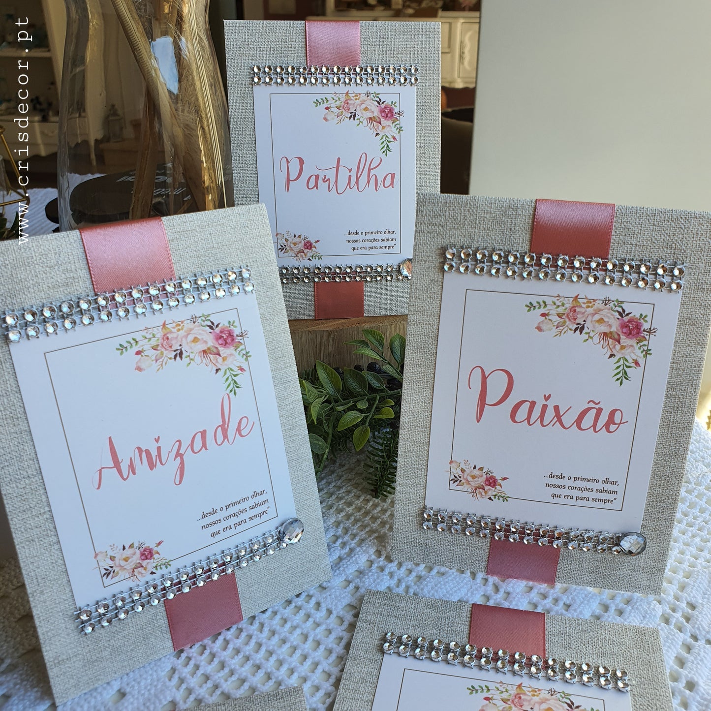 Marcadores  de mesa vintage 2018 Sentimentos