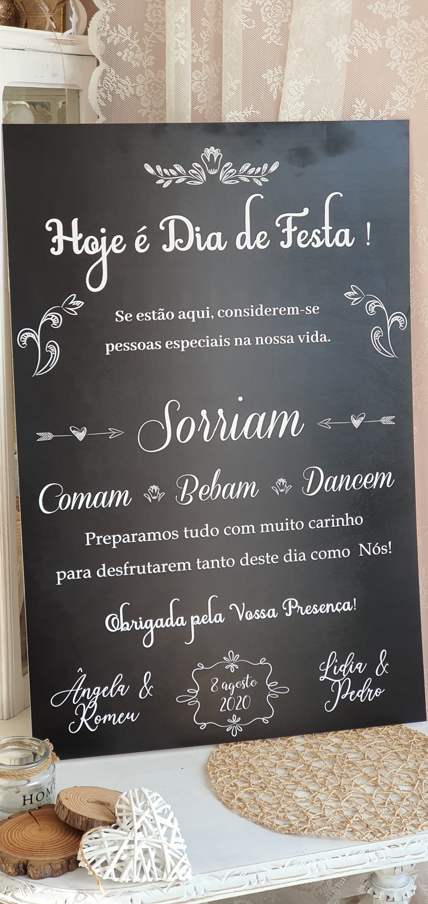 Placa de boas vindas