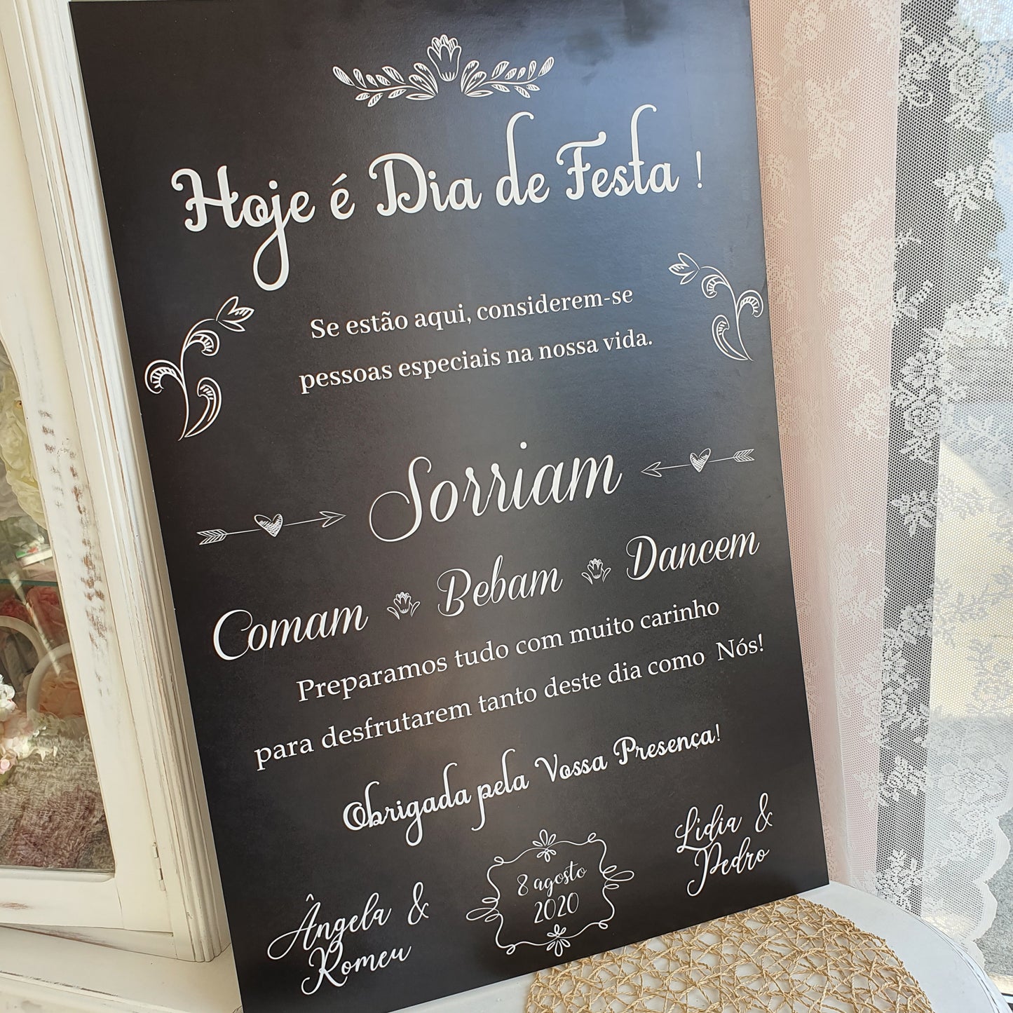 Placa de boas vindas