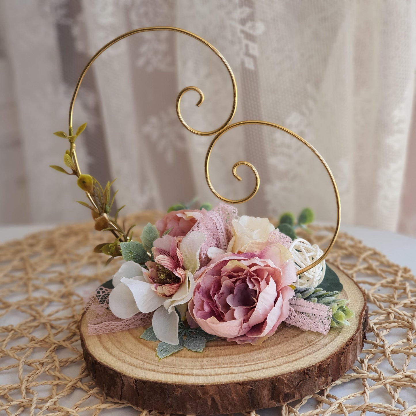 Porte bague coeur en malle en bois