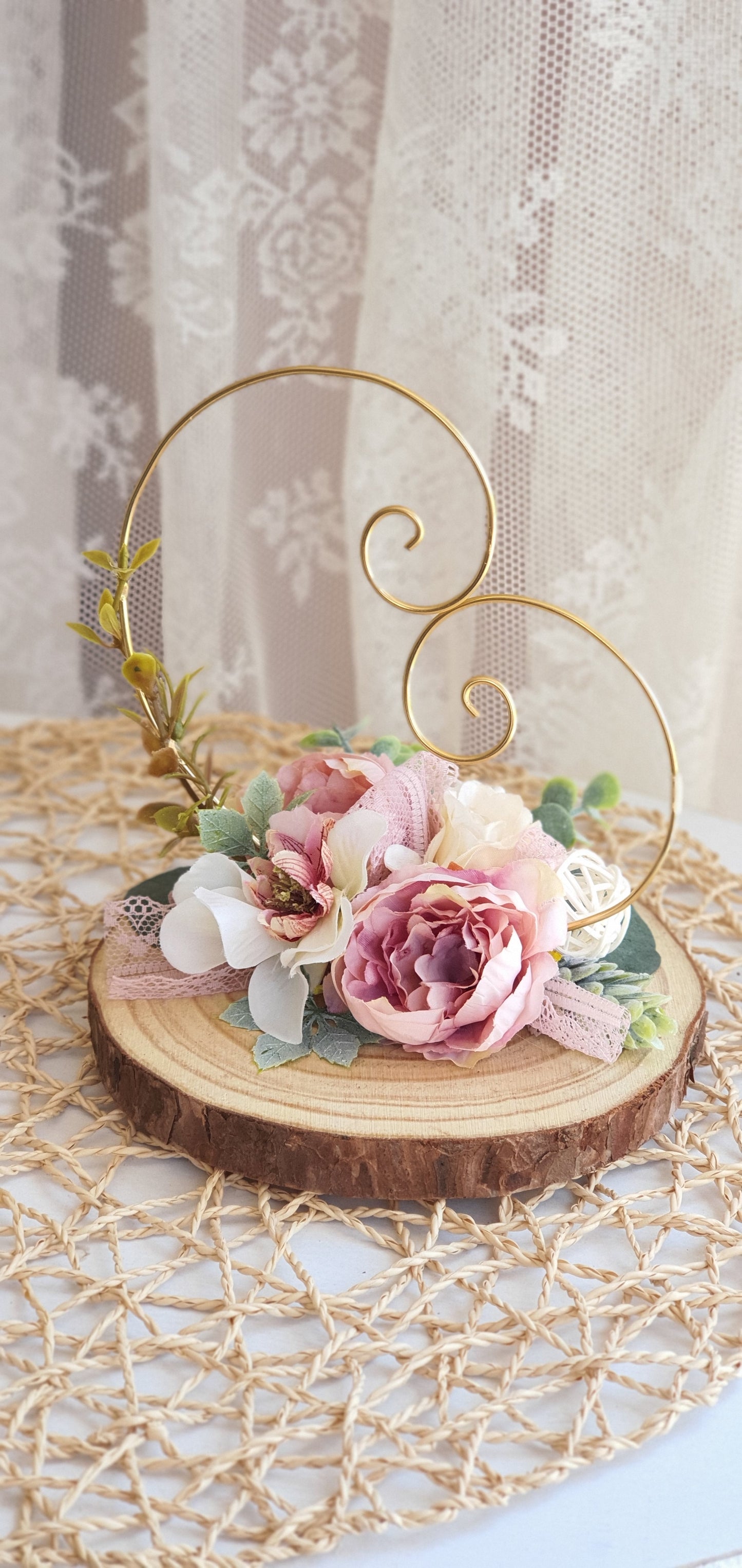 Porte bague coeur en malle en bois