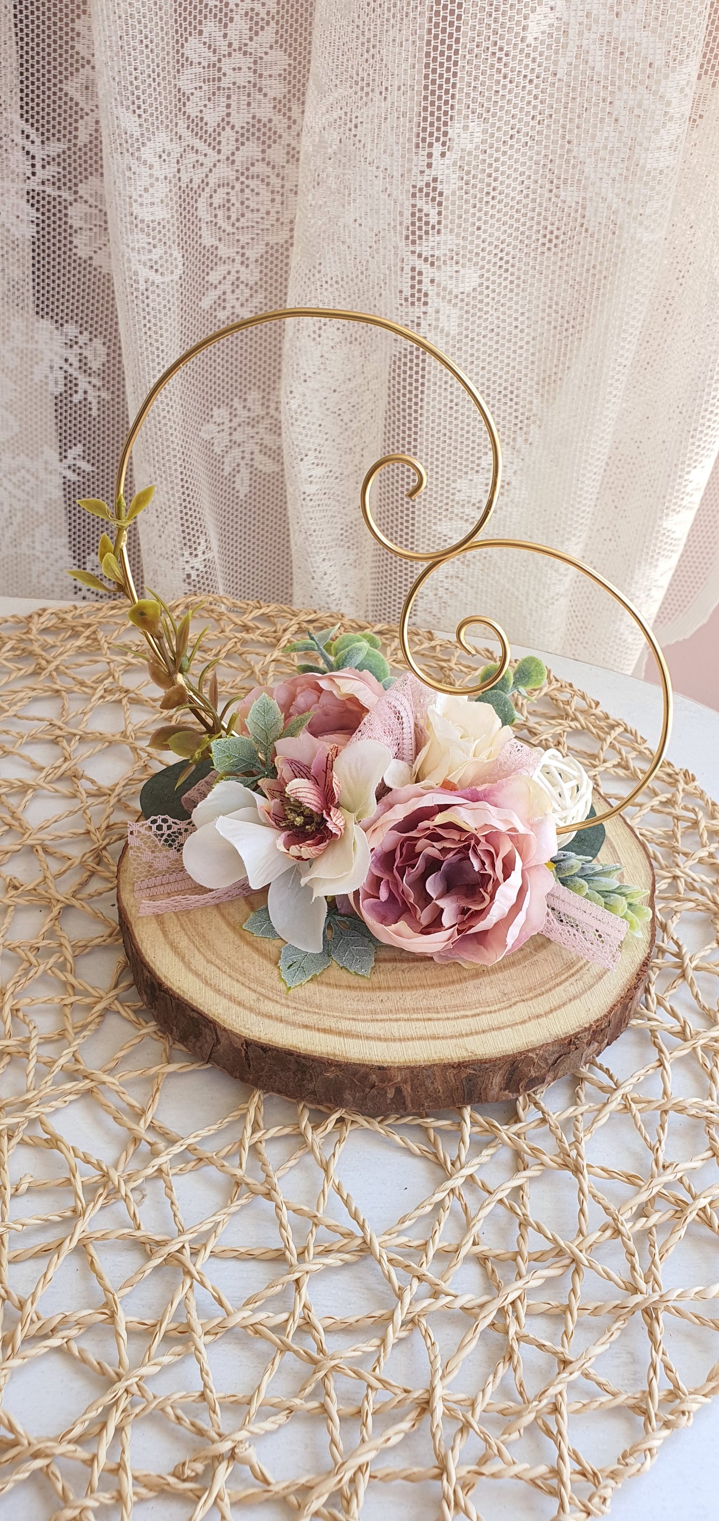 Porte bague coeur en malle en bois
