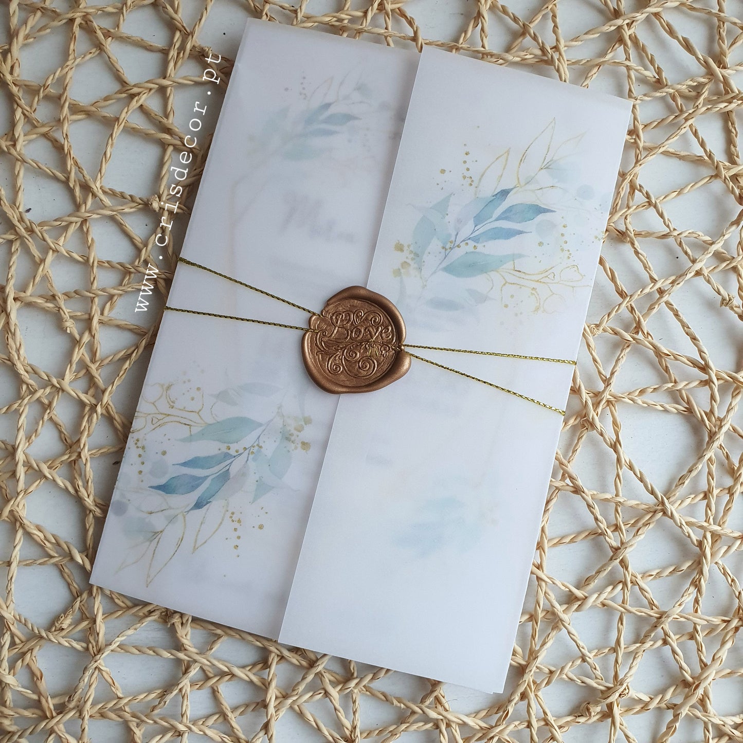 Convite de casamento gold and blue