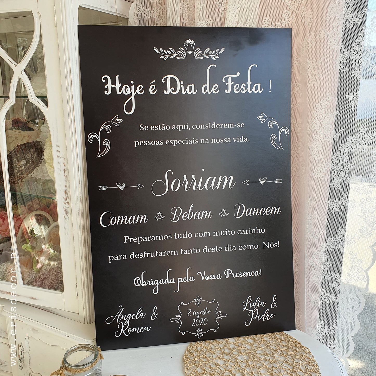 Placa de boas vindas