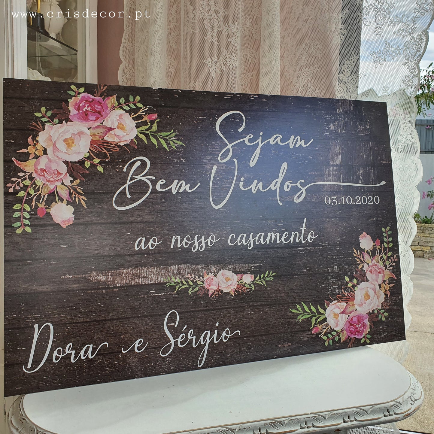 Placa de boas vindas vintage