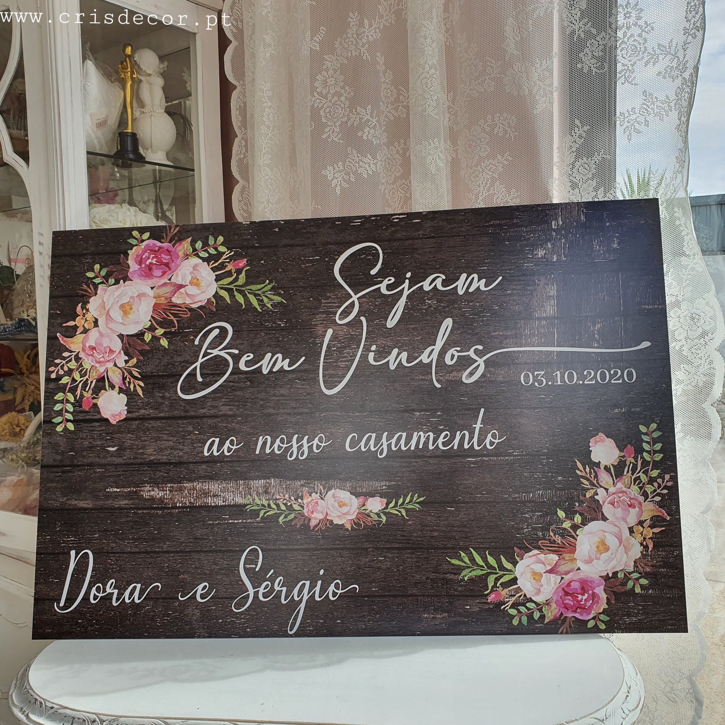 Placa de boas vindas vintage