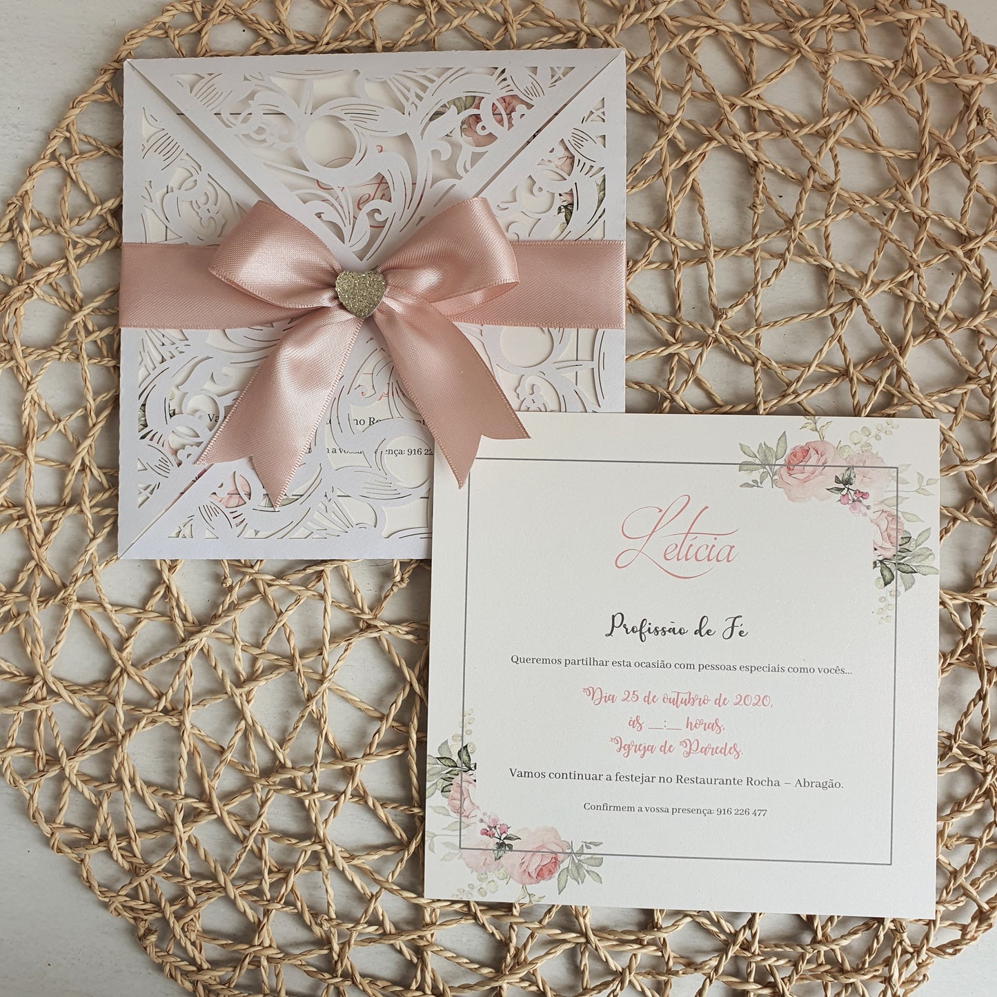 Invitation laser roses d'amour