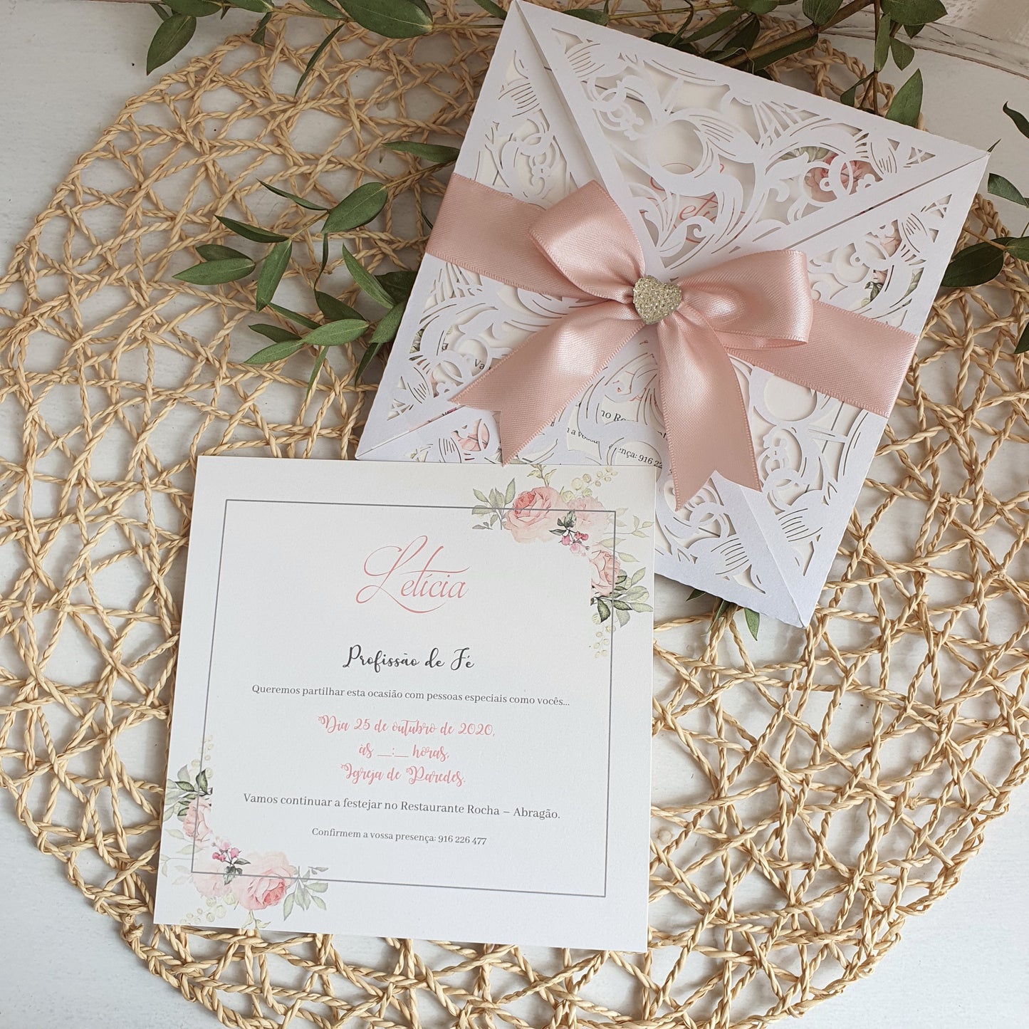 Invitation laser roses d'amour