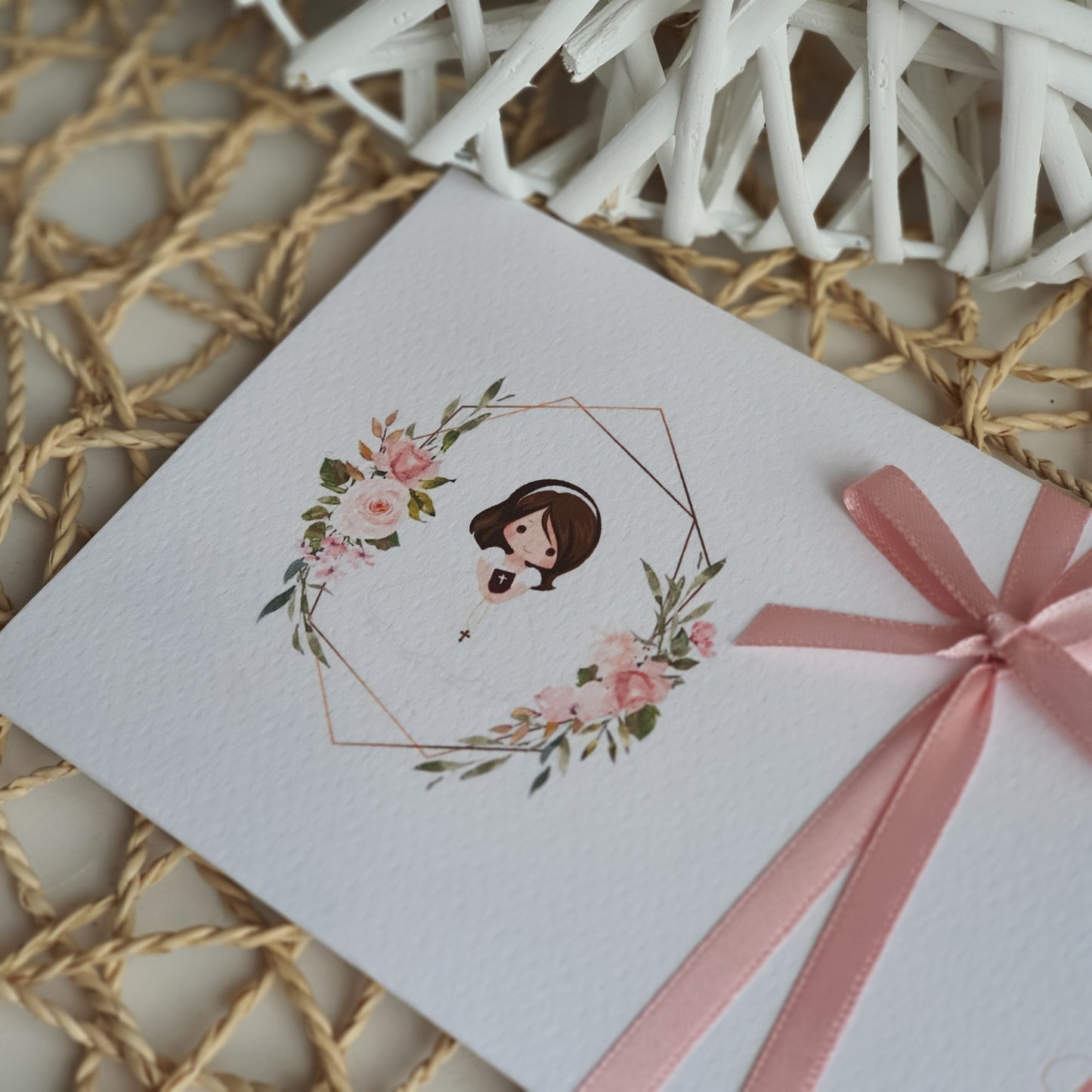 invitation florale fille