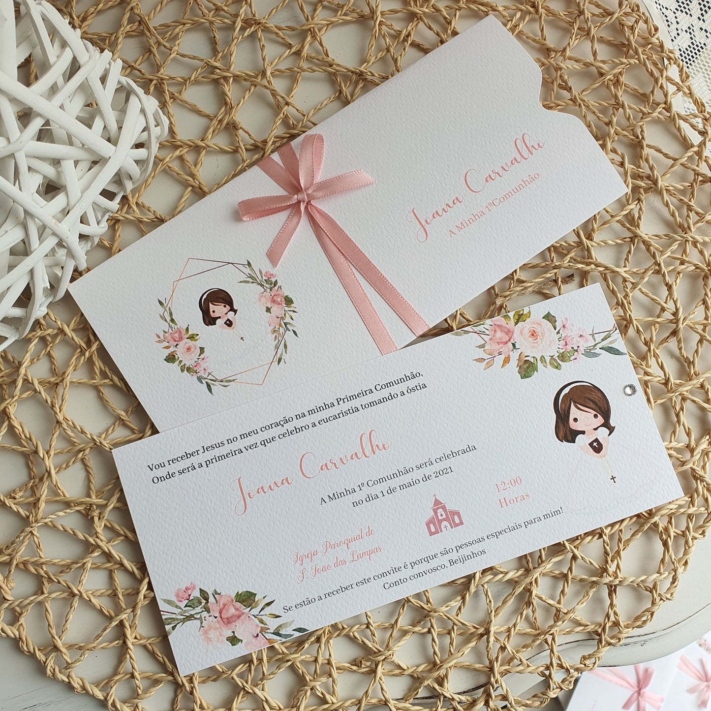invitation florale fille