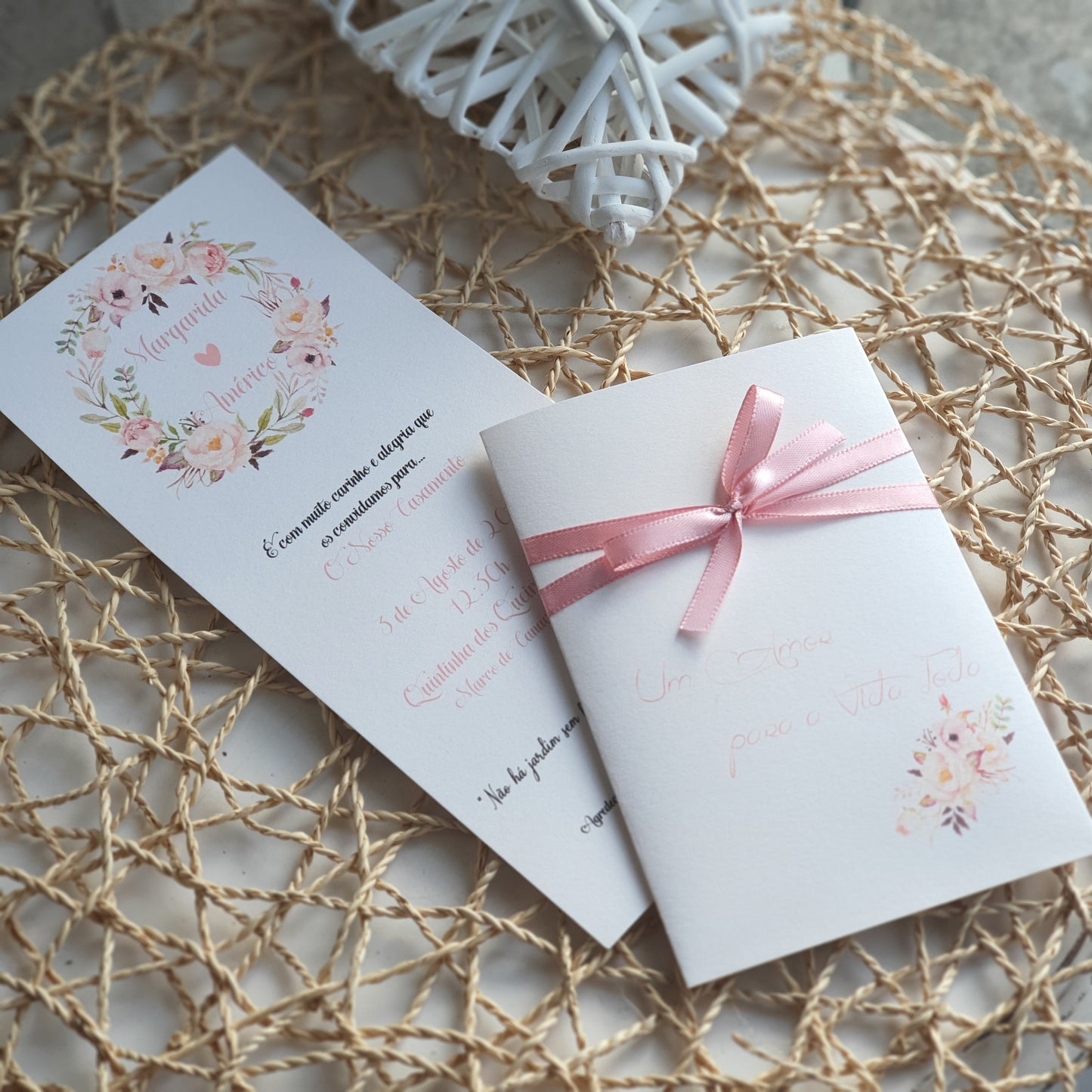 Convite floral blush