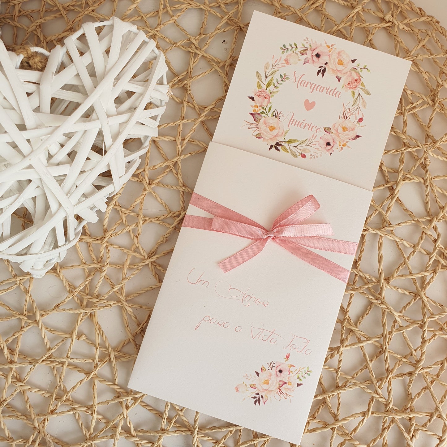 Convite floral blush