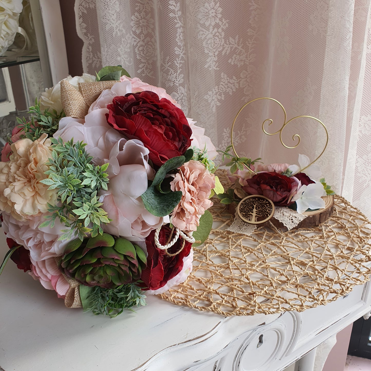 Bouquet marsala e Porta aliancas