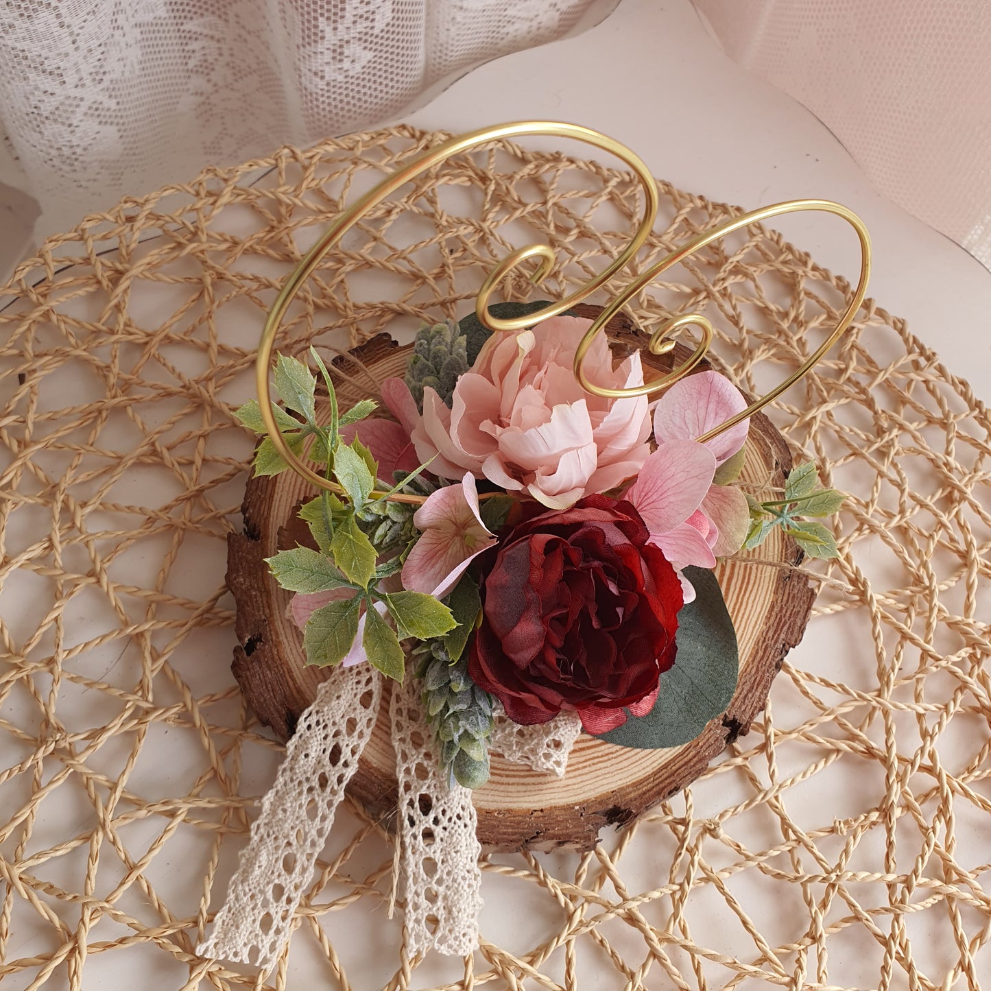 Bouquet marsala e Porta aliancas