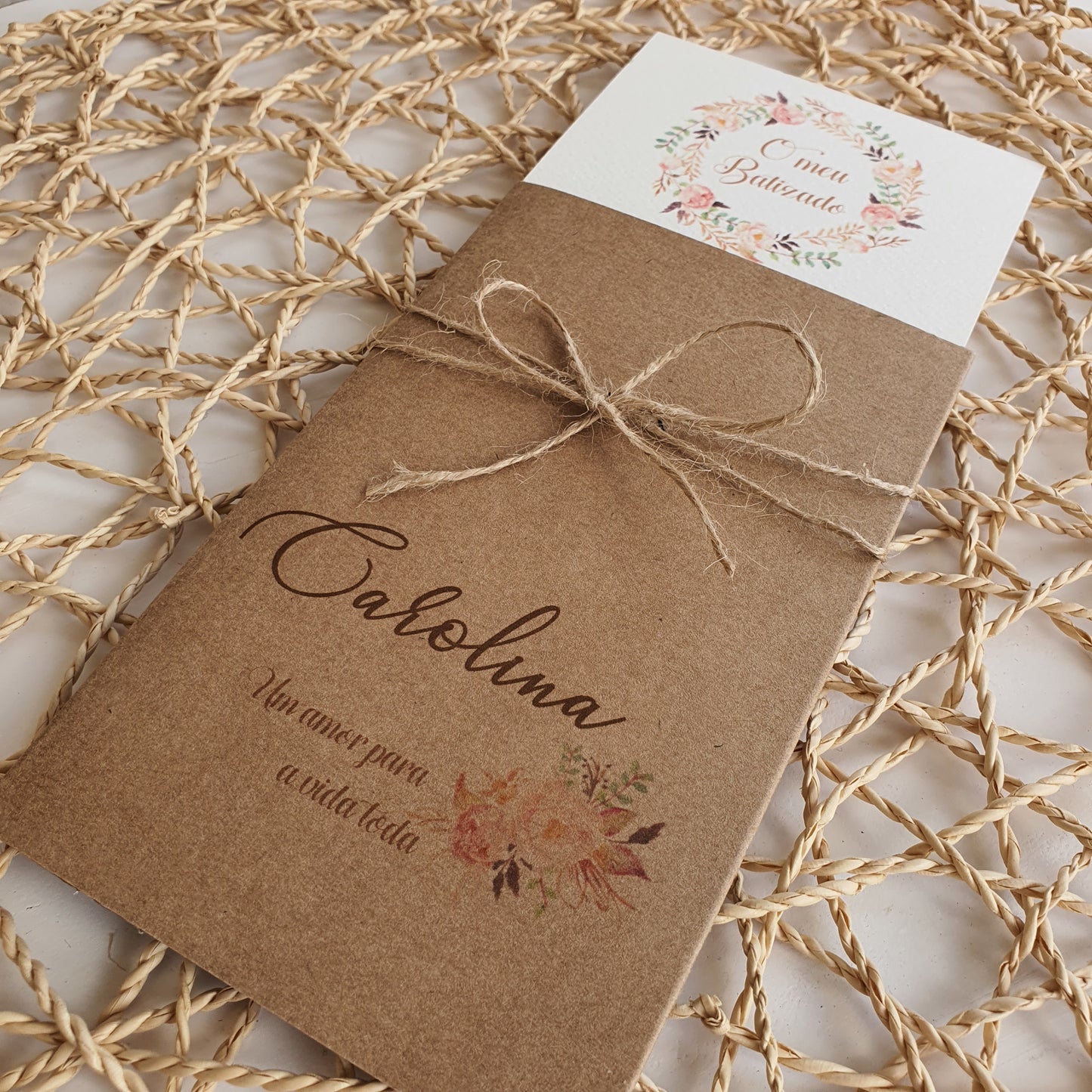 Convite floral rústico