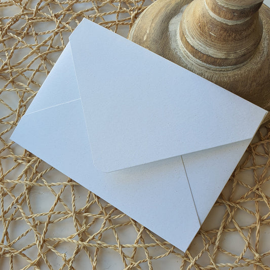 Envelope ecologico com particulas de milho ♡ branco