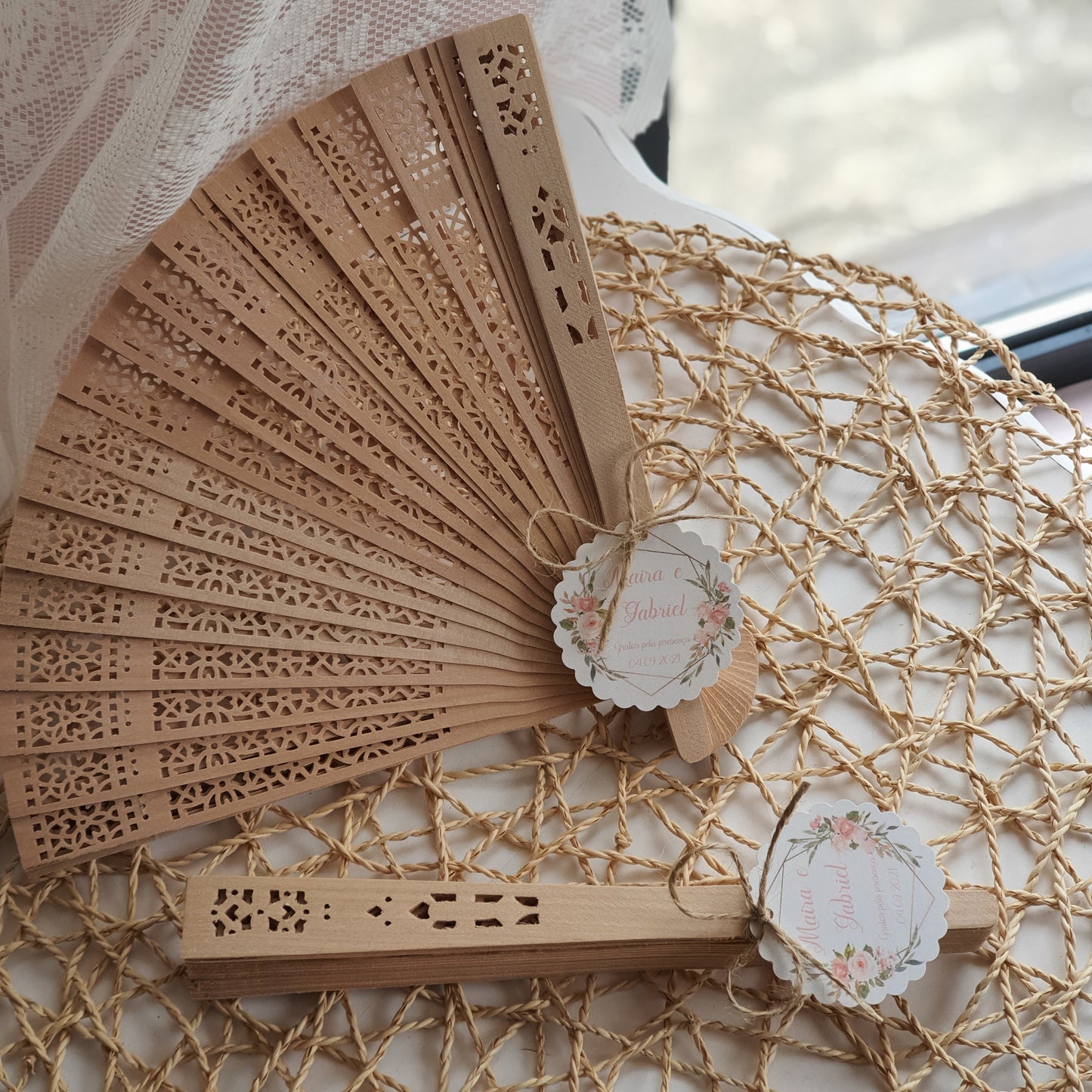 Wooden lace fans