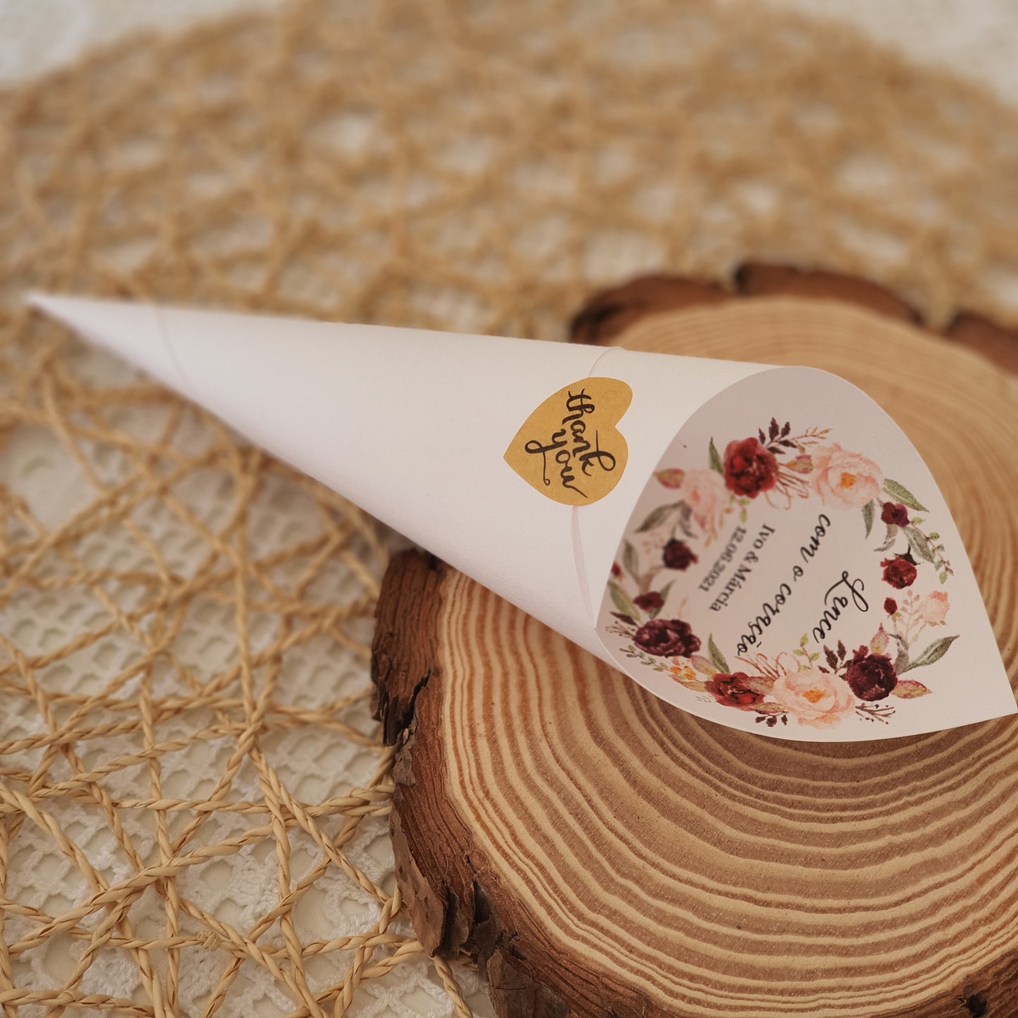 Cones for petals and marsala rice