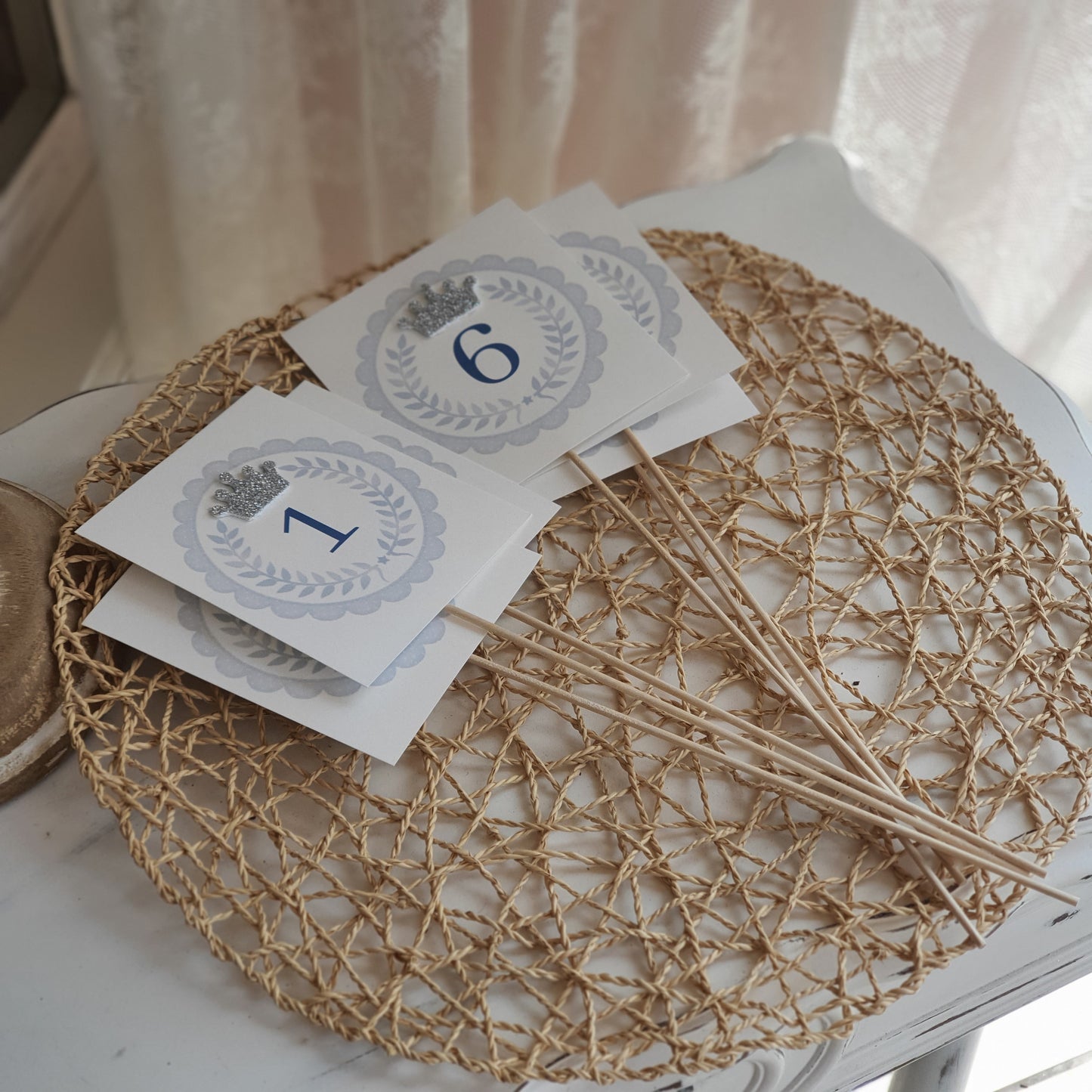 Marcador de Mesa Coroa Azul