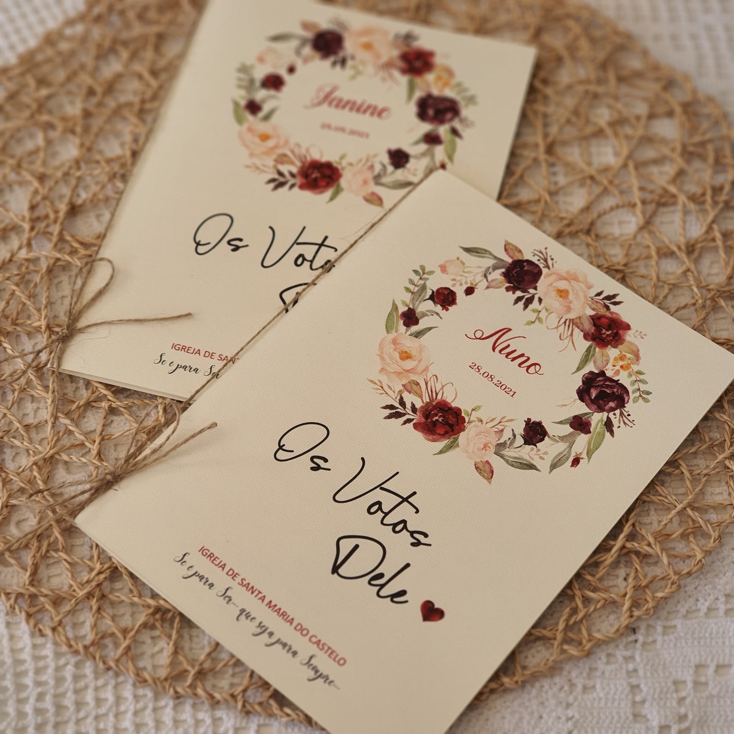 Livro de votos marsala e blush