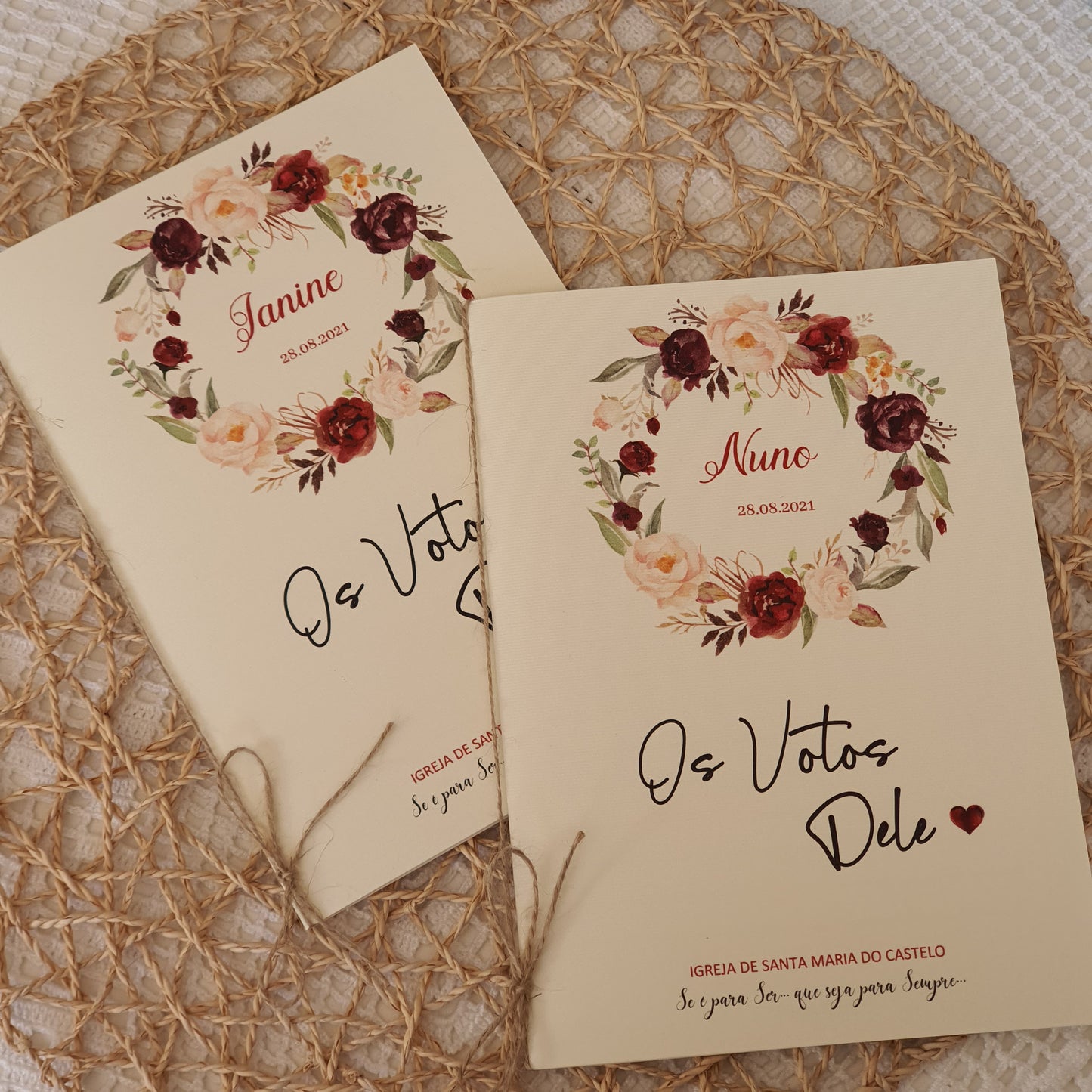Livro de votos marsala e blush
