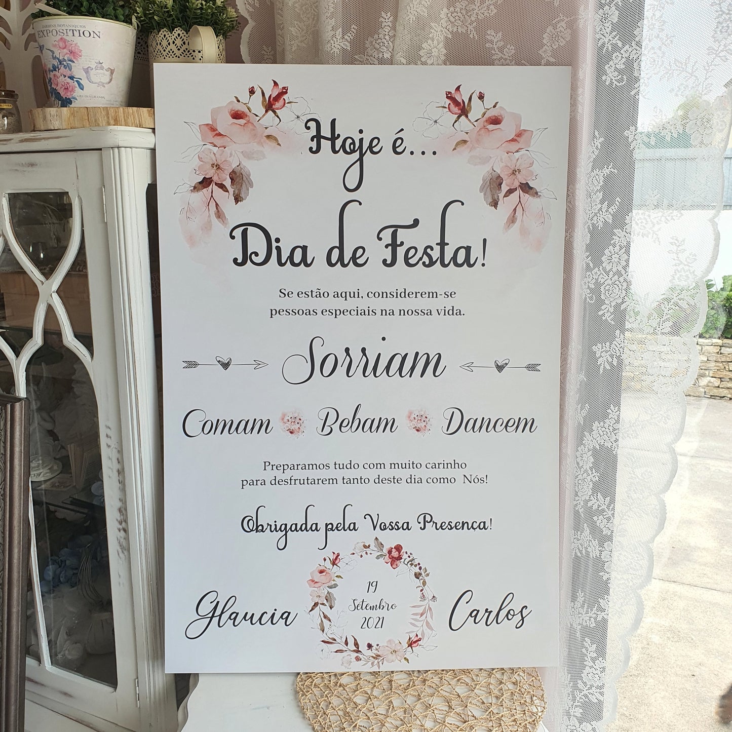 Placa de boas vindas outono