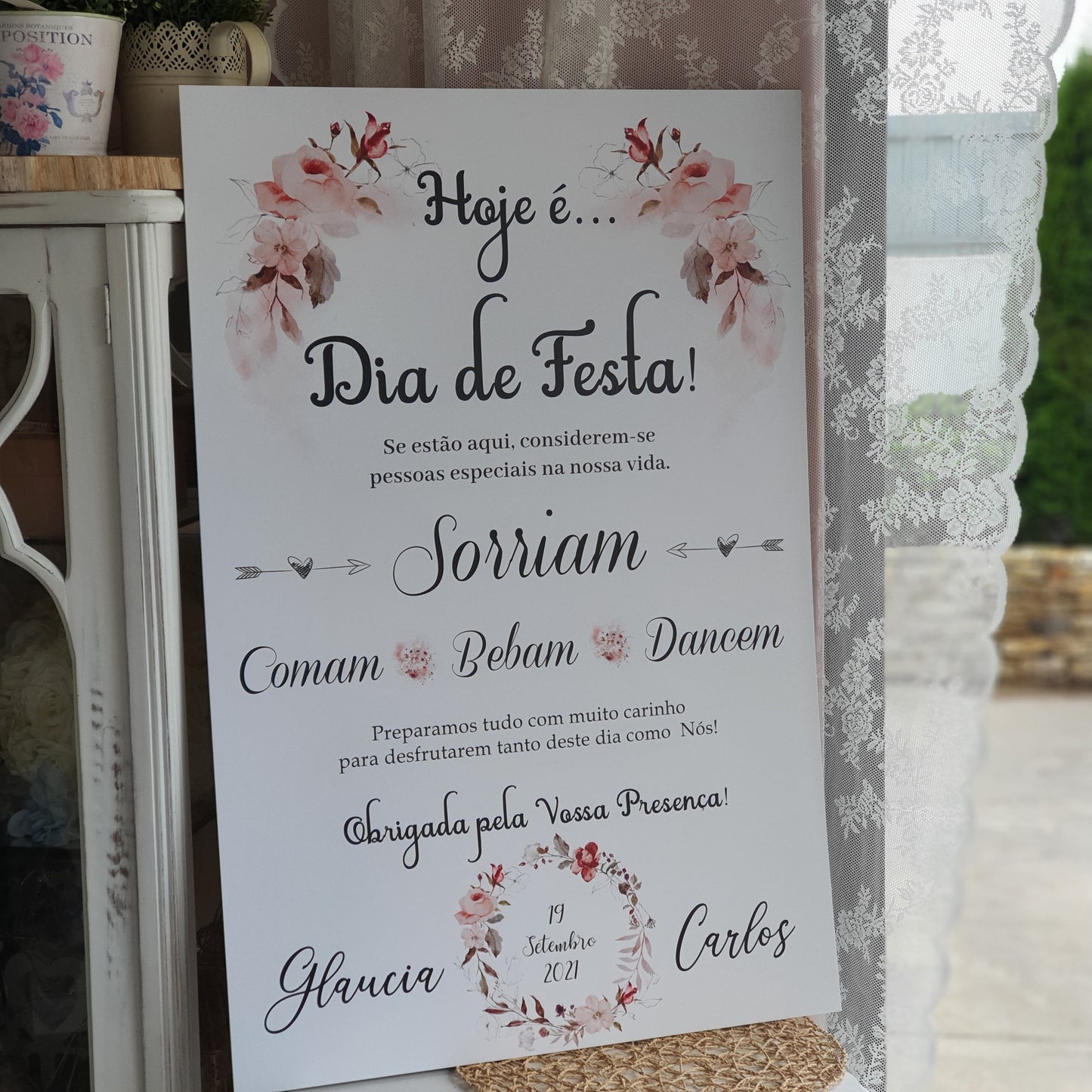 Placa de boas vindas outono