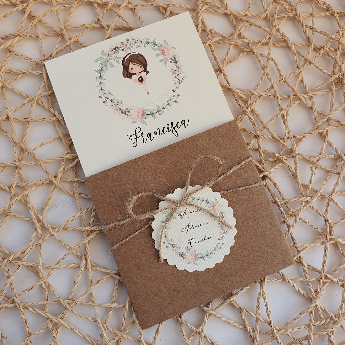 Invitation au sac de roses d'amour rustique