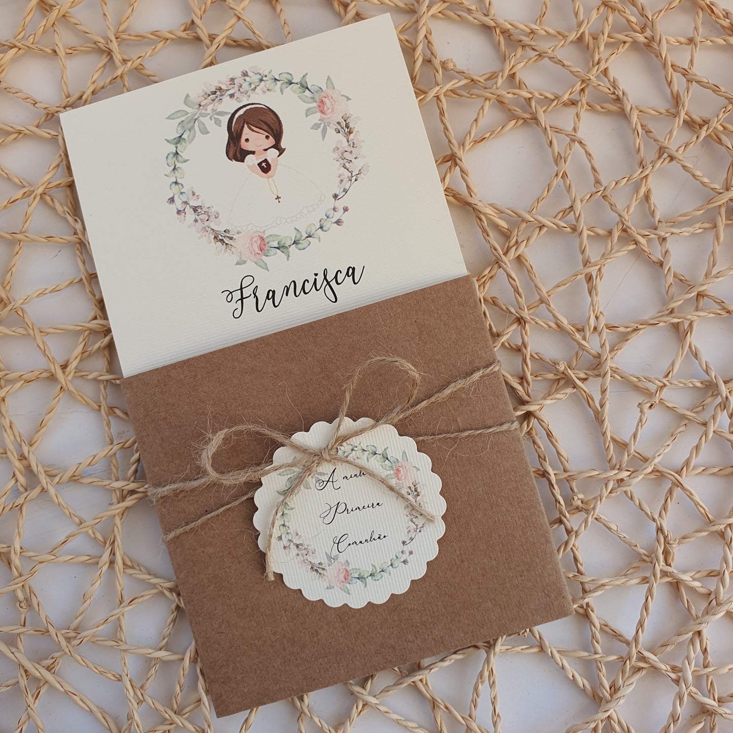 Invitation au sac de roses d'amour rustique