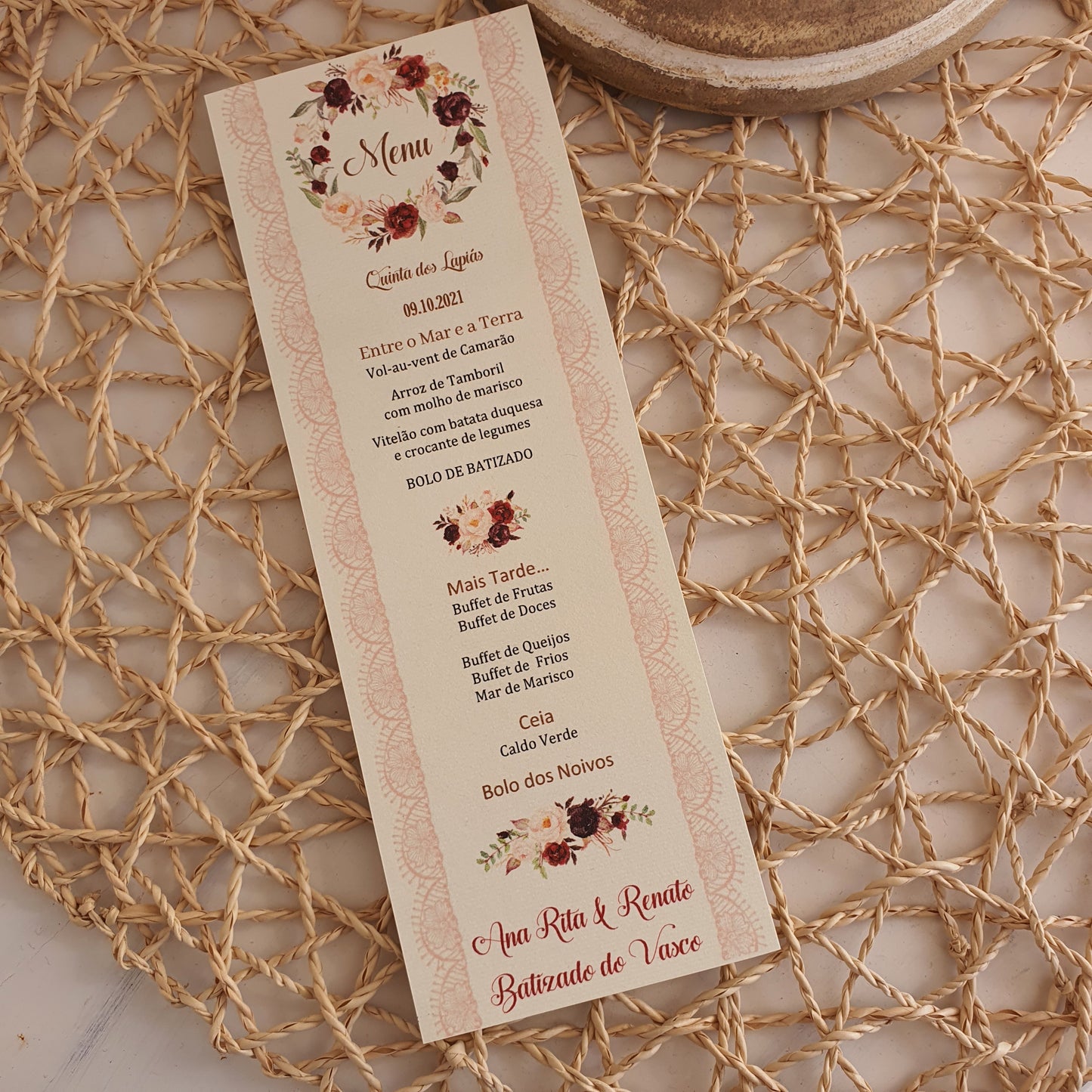 Ementa vintage marsala
