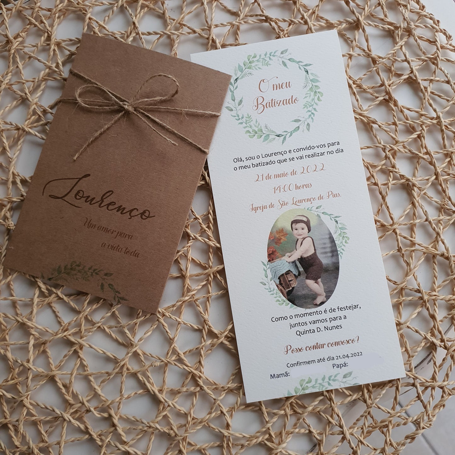 invitation verte rustique