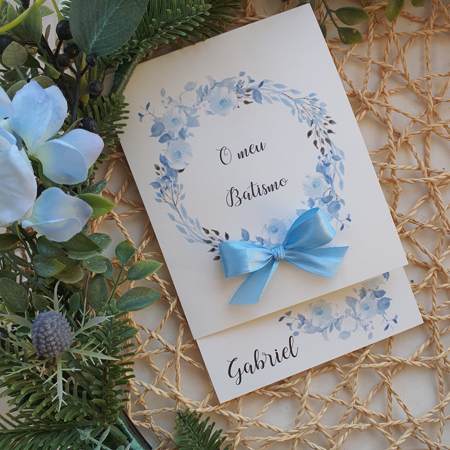 Invitation fleur bleue de Gabriel