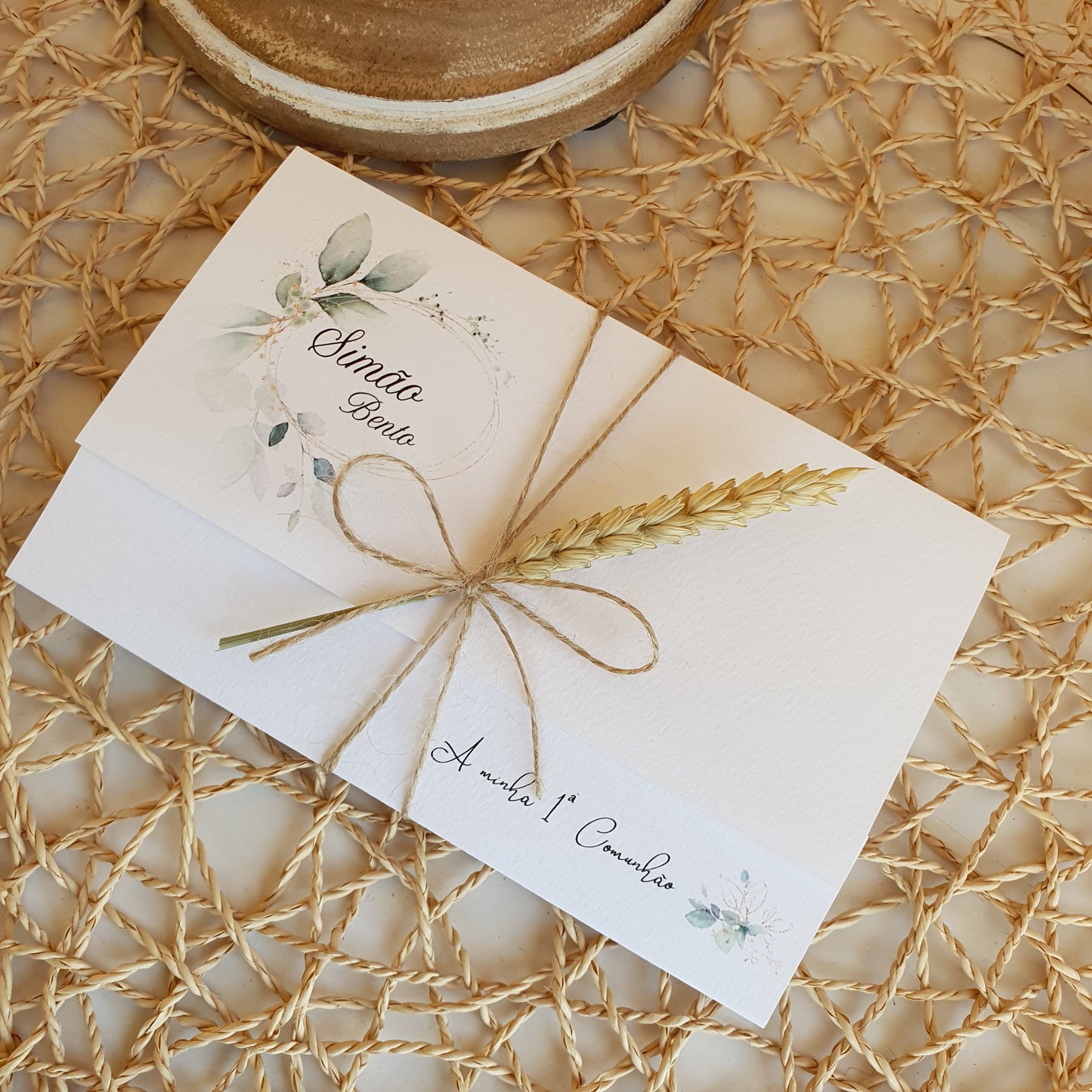 Invitation communion nature et or