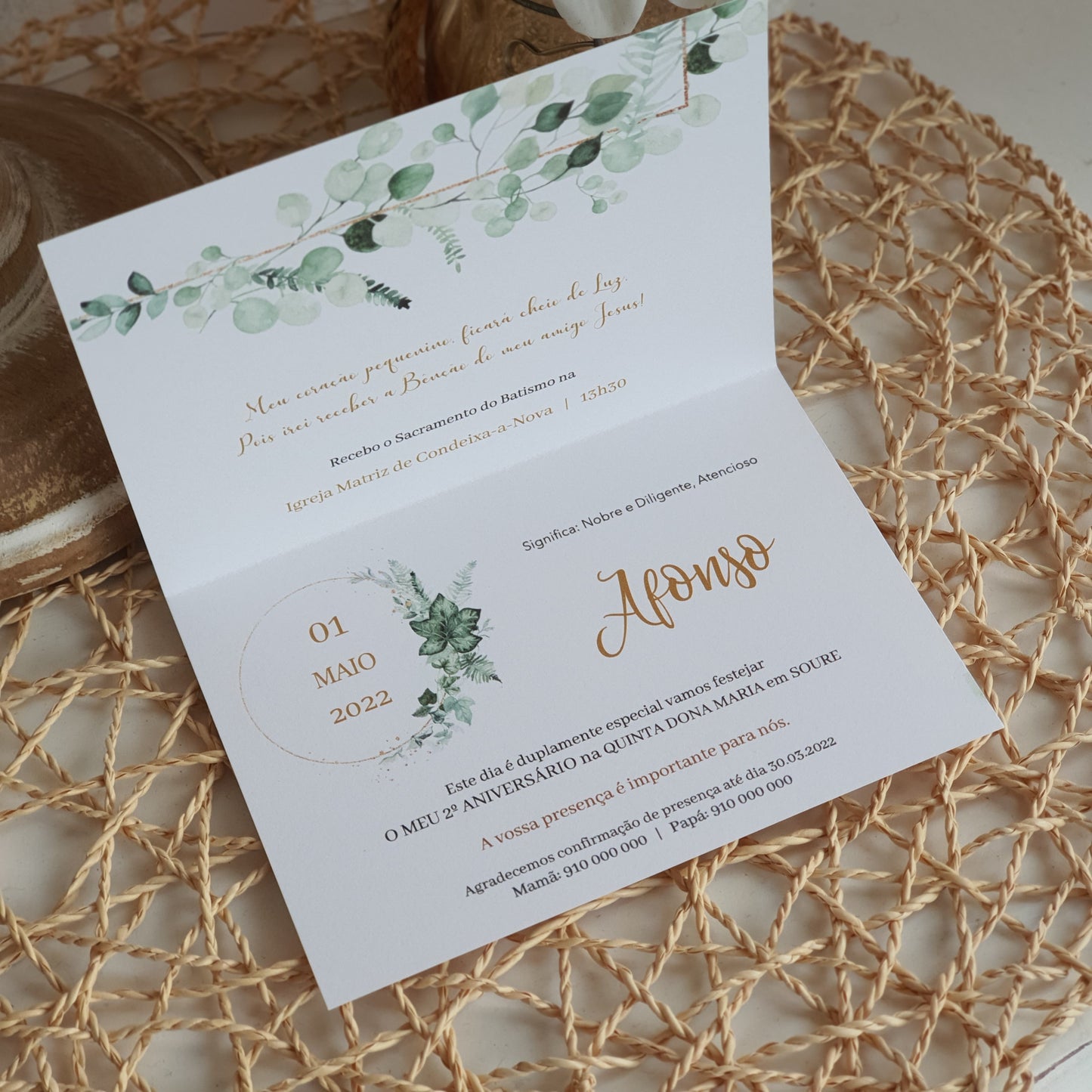 Invitation eucalyptus d'Afonso