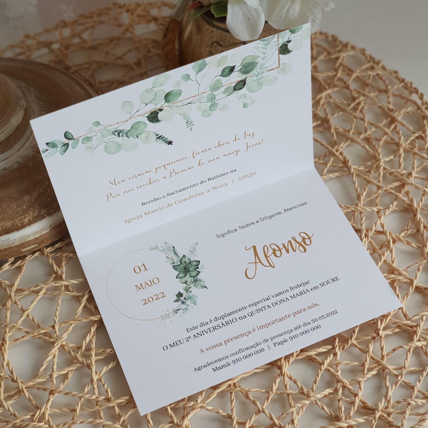 Invitation eucalyptus d'Afonso