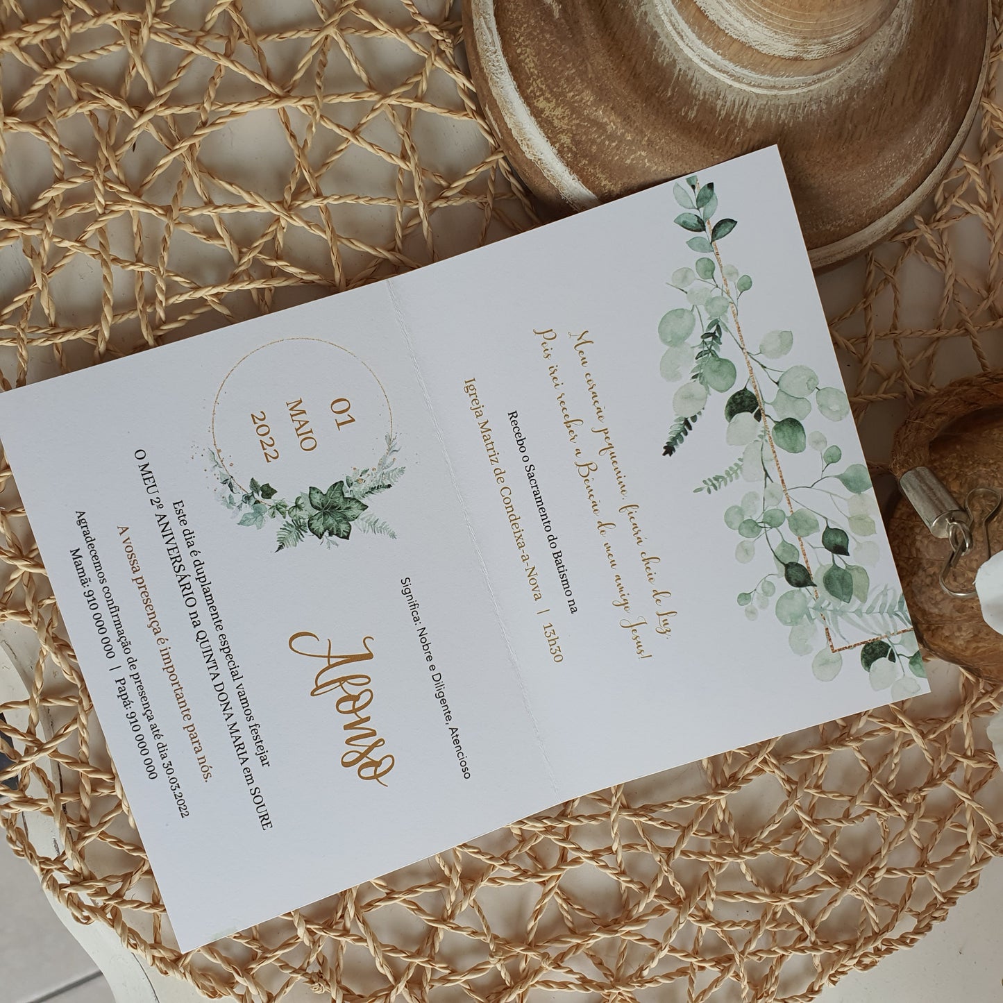 Invitation eucalyptus d'Afonso