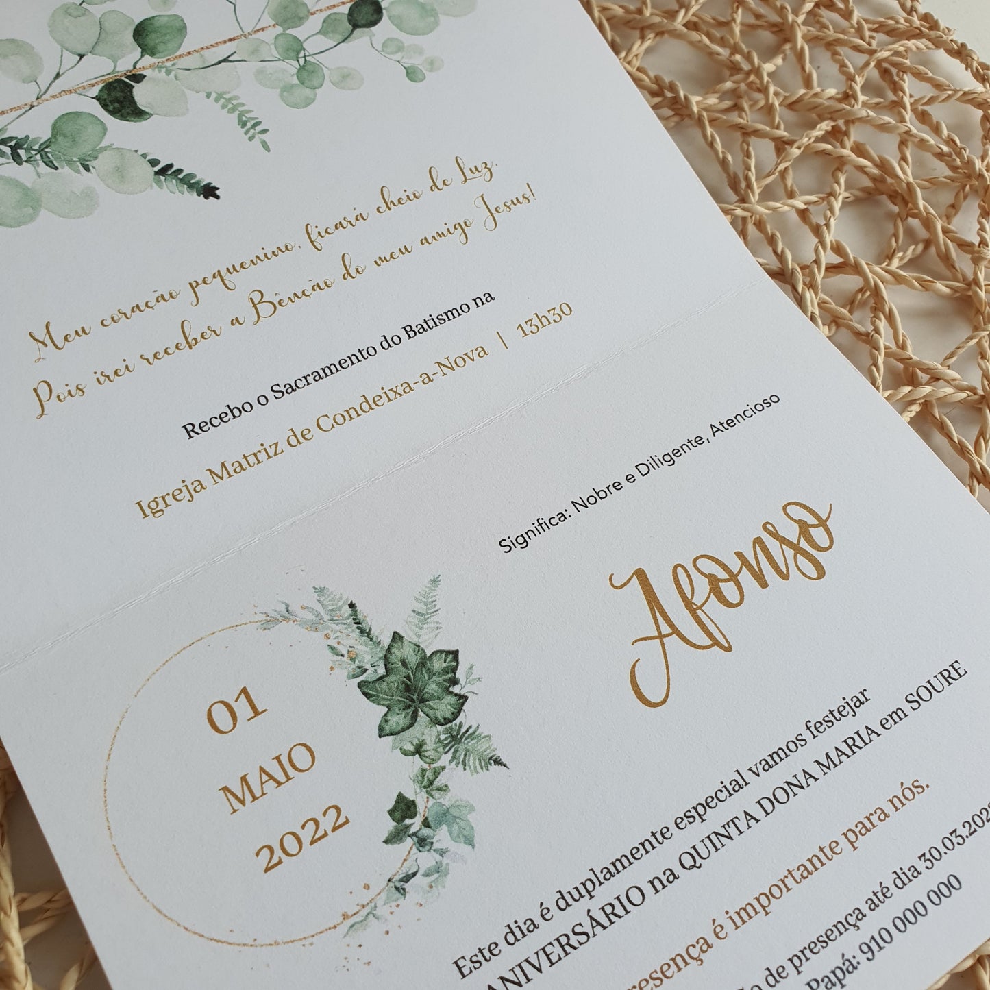 Invitation eucalyptus d'Afonso