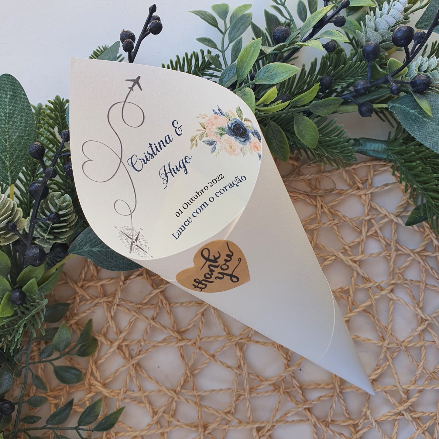 C Cones for petals and rice TRAVEL